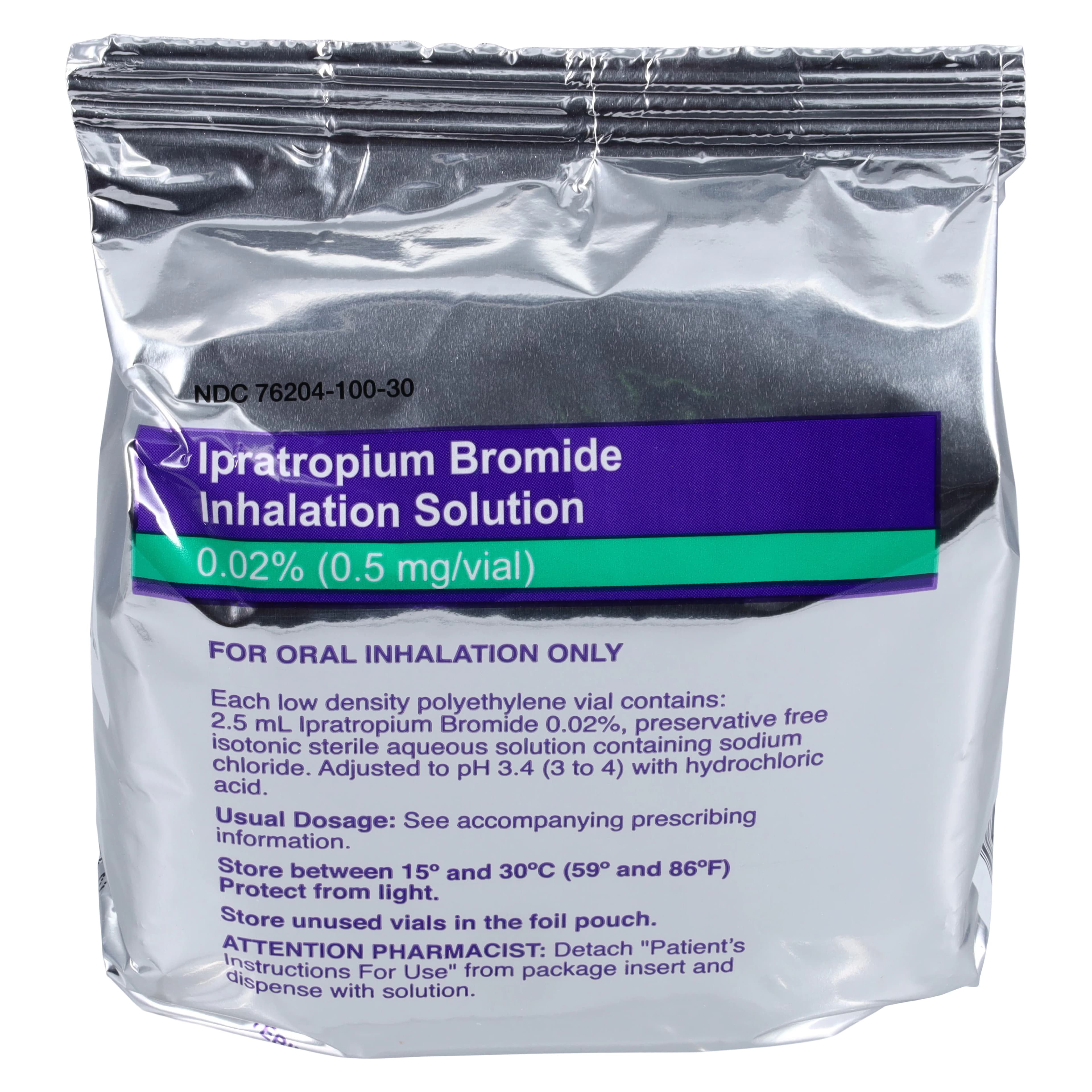 Ipratropium Bromide Inhalation Solution 0.02%, 2.5mL Vial, 30/Package thumbnail 2