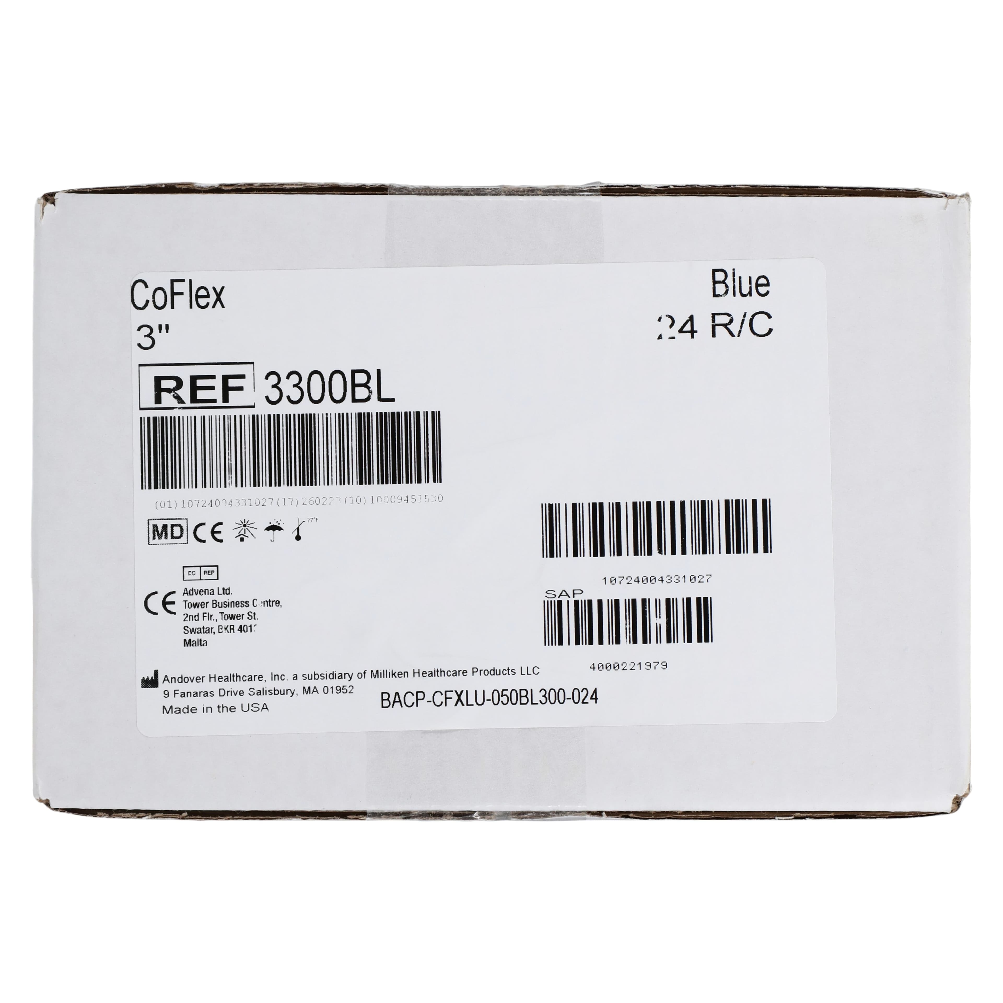 CoFlex Compression Bandage, Elastic, 3" x 5 yd, Royal Blue, Non-Sterile, 24/Case thumbnail 4