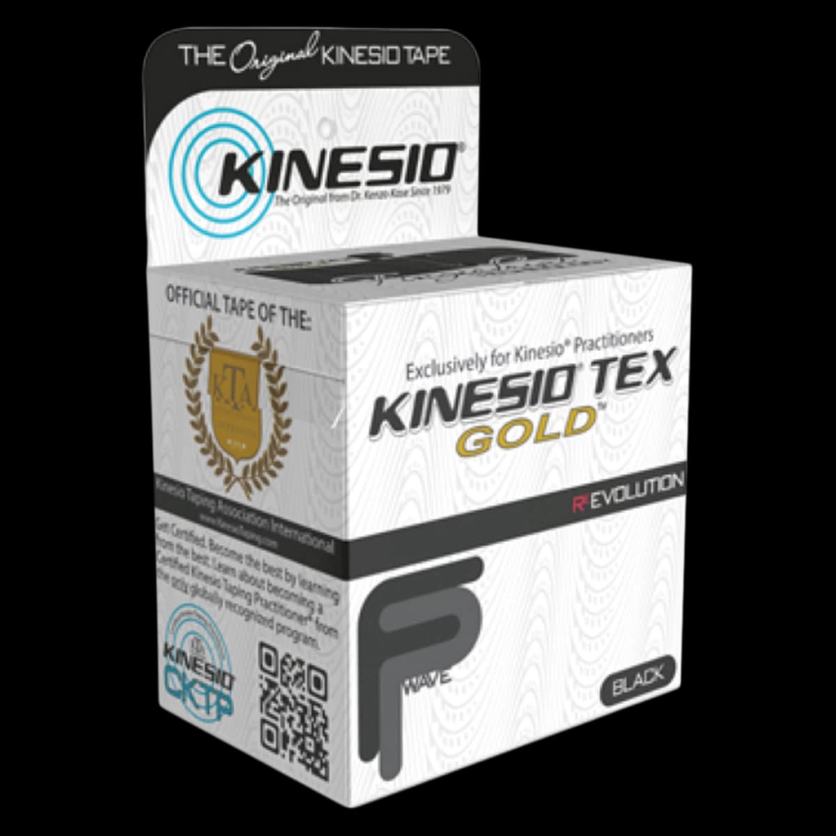 Kinesio Tex Gold Kinesiology Tape, Cotton, 2" x 5.5 yd, Black, Non-Sterile, 6 Rolls/Box - Tape Kinesio TexGold Blk - Image 1
