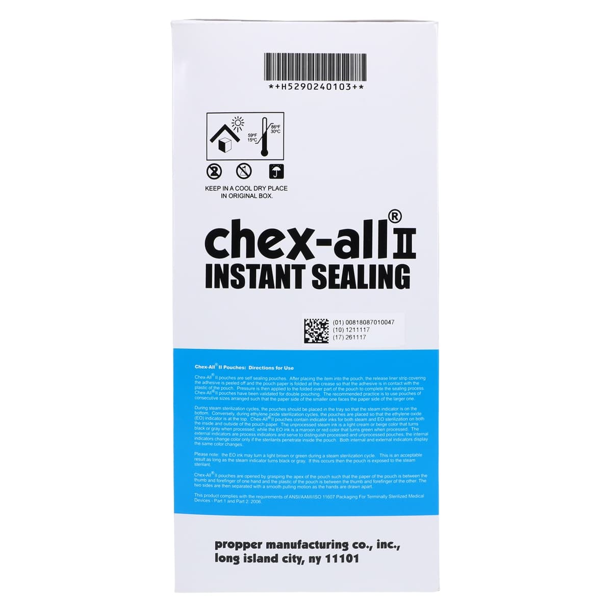 Propper Chex-All II Self-Sealing Sterilization Pouches, 5" x 10", 250/Box, 02401000 thumbnail 3