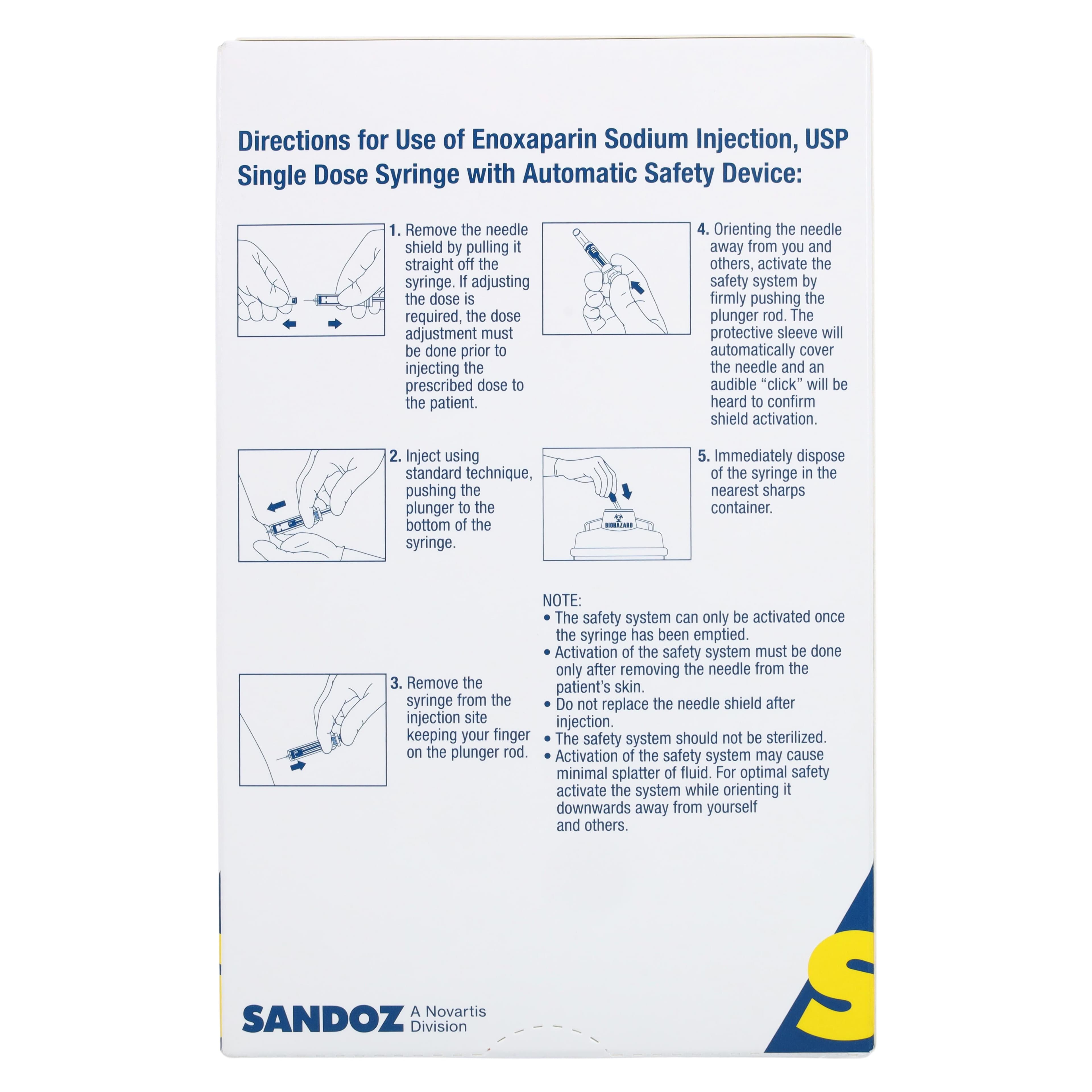 Enoxaparin Sodium Injection 40mg/0.4mL Prefilled Syringe, 10/Package (Sandoz) thumbnail 4