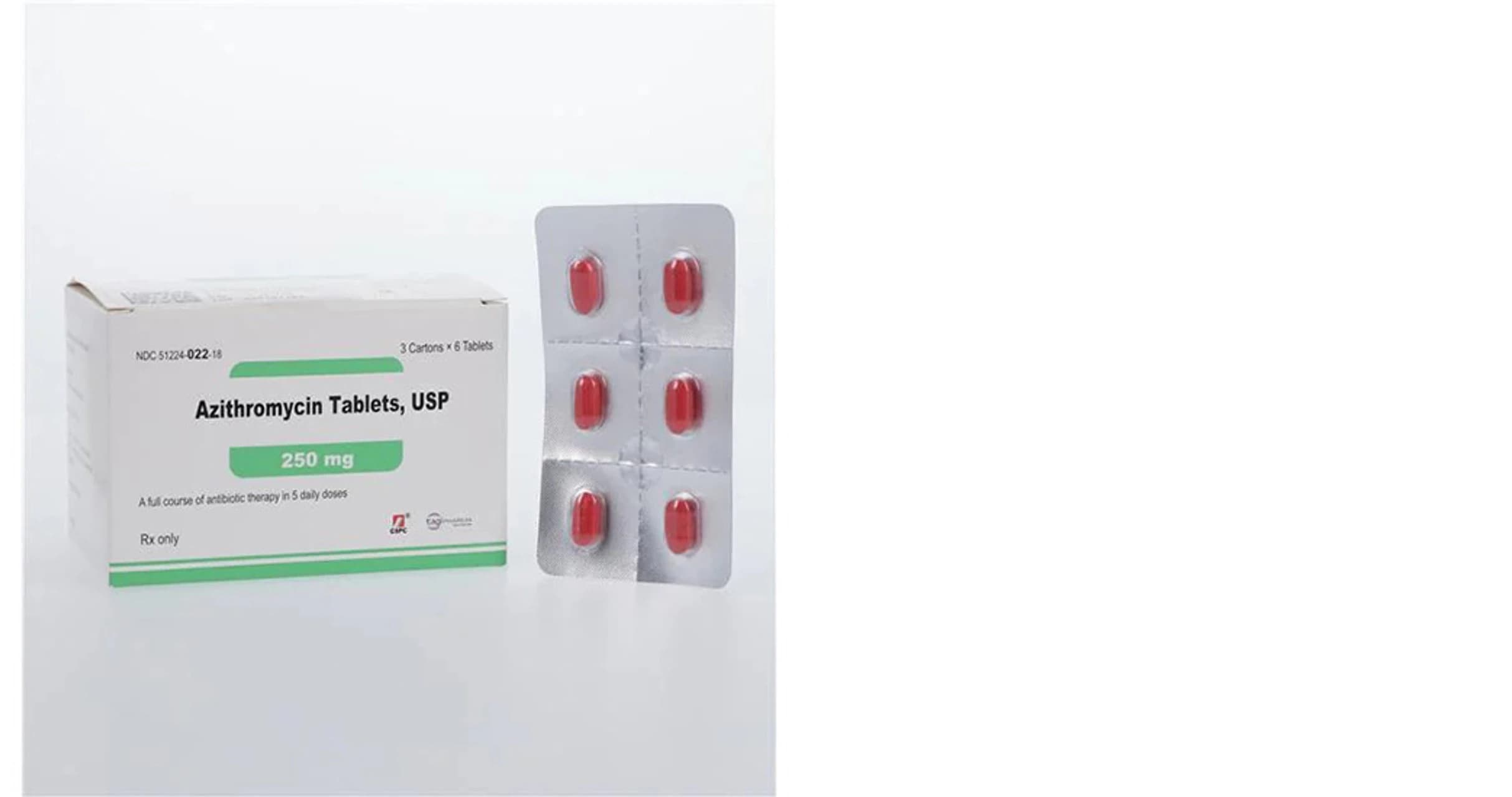 Azithromycin Tablets UD, 250mg, Unit Dose, 3x6/Package, 01KEZKNS4G7HHKZS4DRAF9EPGN - Azithromycin Tablets UD - Image 1