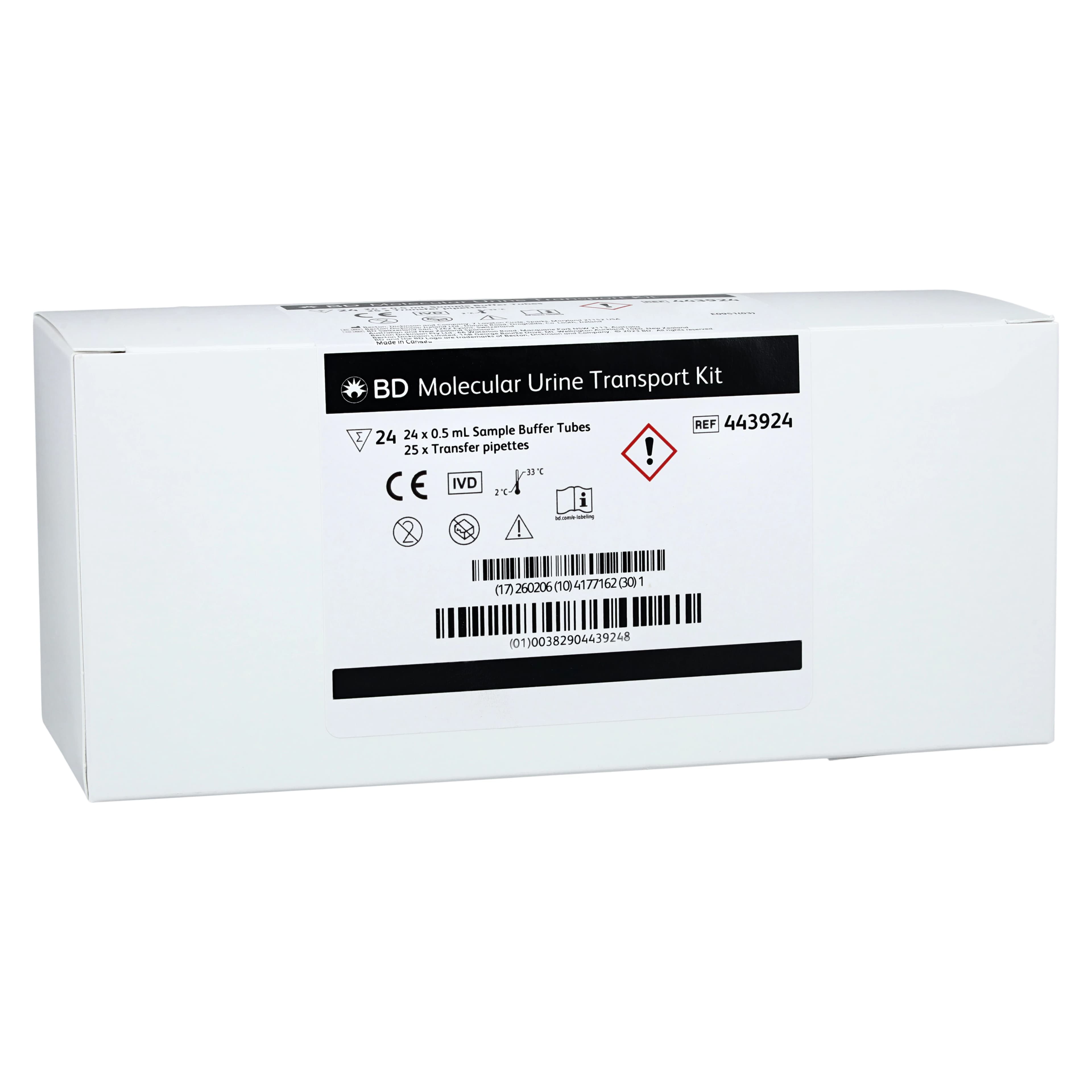 BD Molecular Urine Transport Kit for BD MAX System, 96 Tubes / 100 Pipettes, 96/Package - Urine Transport Kit f/BD MAX - Image 1