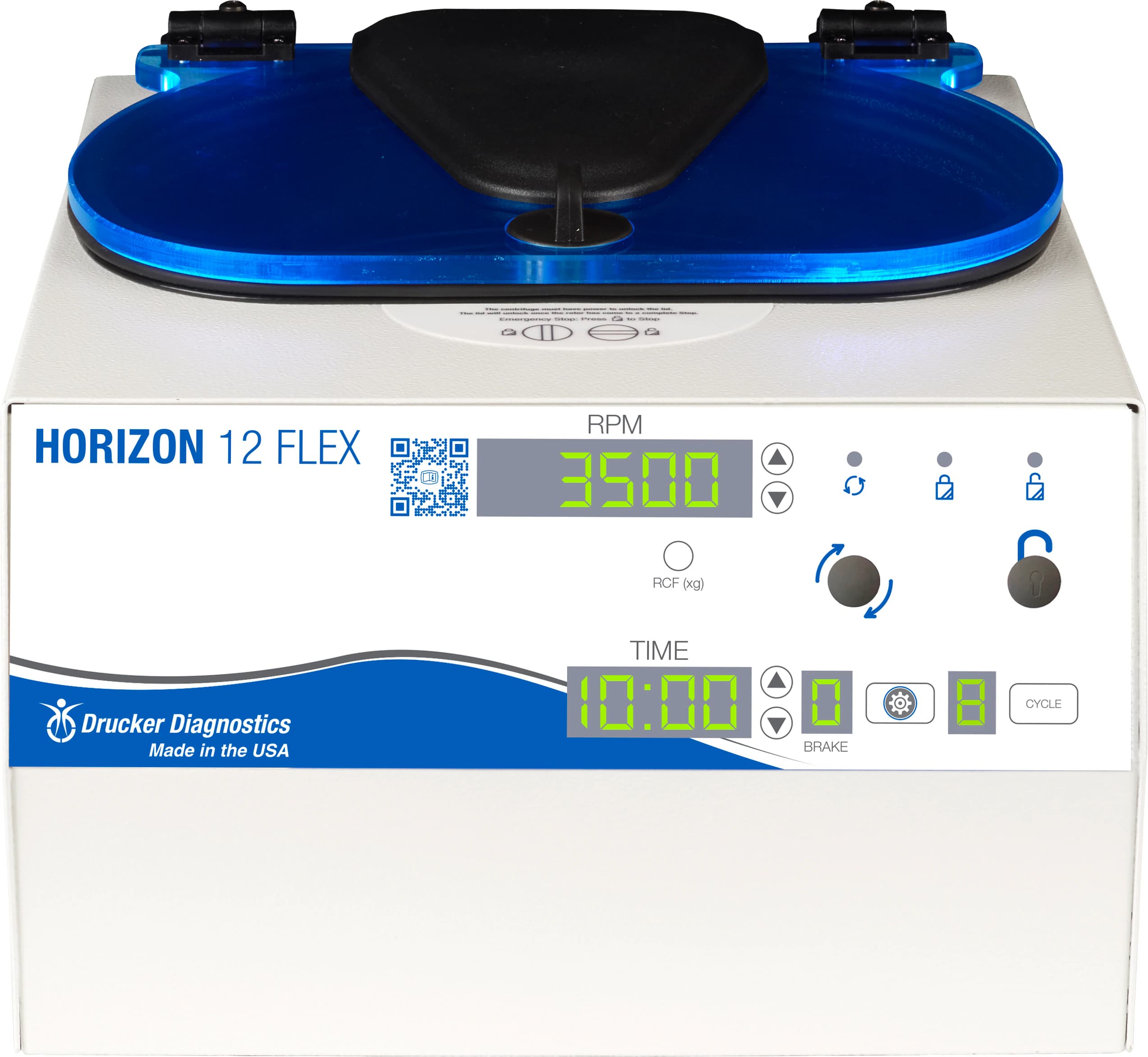 Drucker Diagnostics Horizon 12 Flex Centrifuge, 12x3-10mL, 3700 rpm, Horizontal Rotor, Programmable - Centrifuge Horizon 12 Flex - Image 1