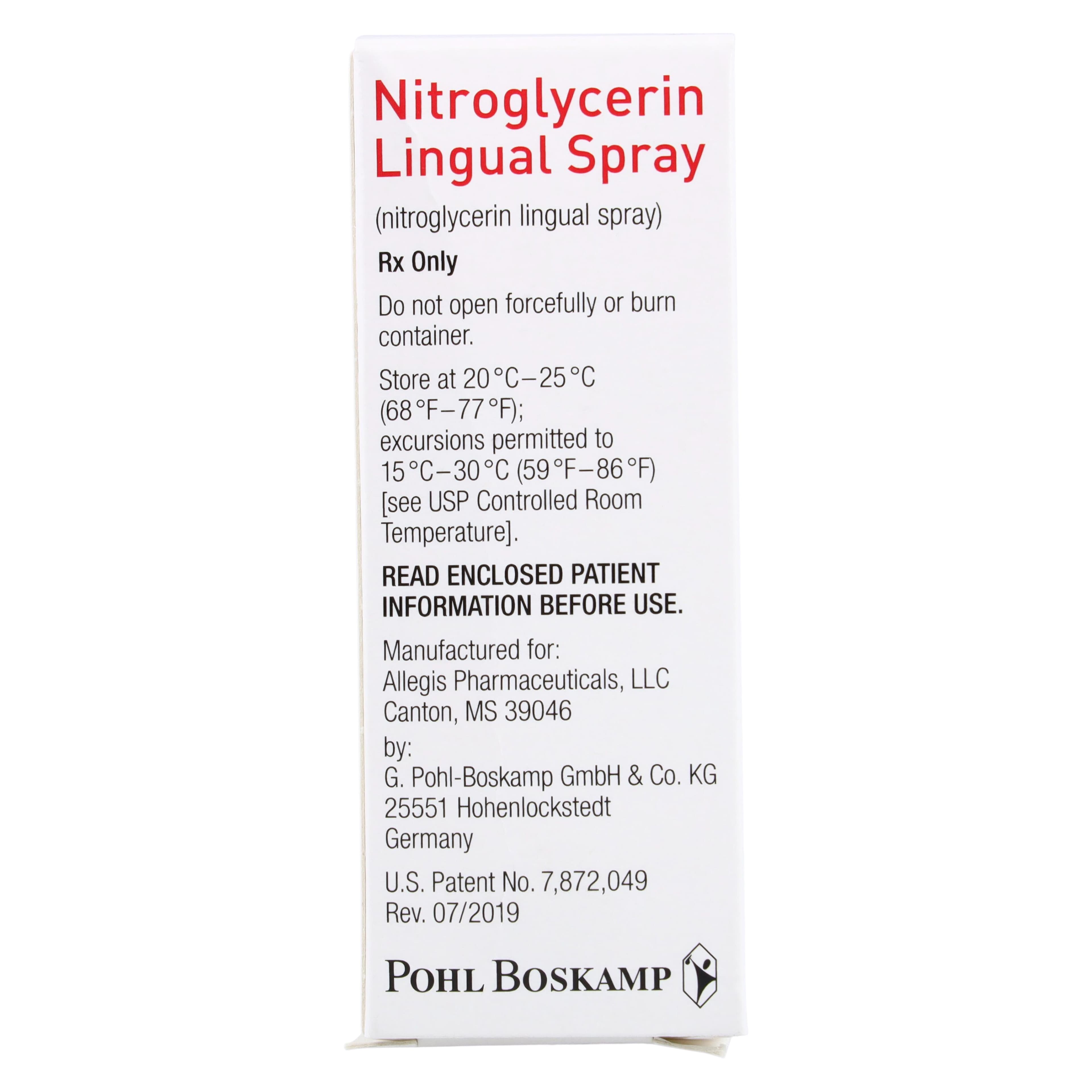 Nitroglycerin Lingual Spray 400mcg, 60 Sprays/Bottle thumbnail 4