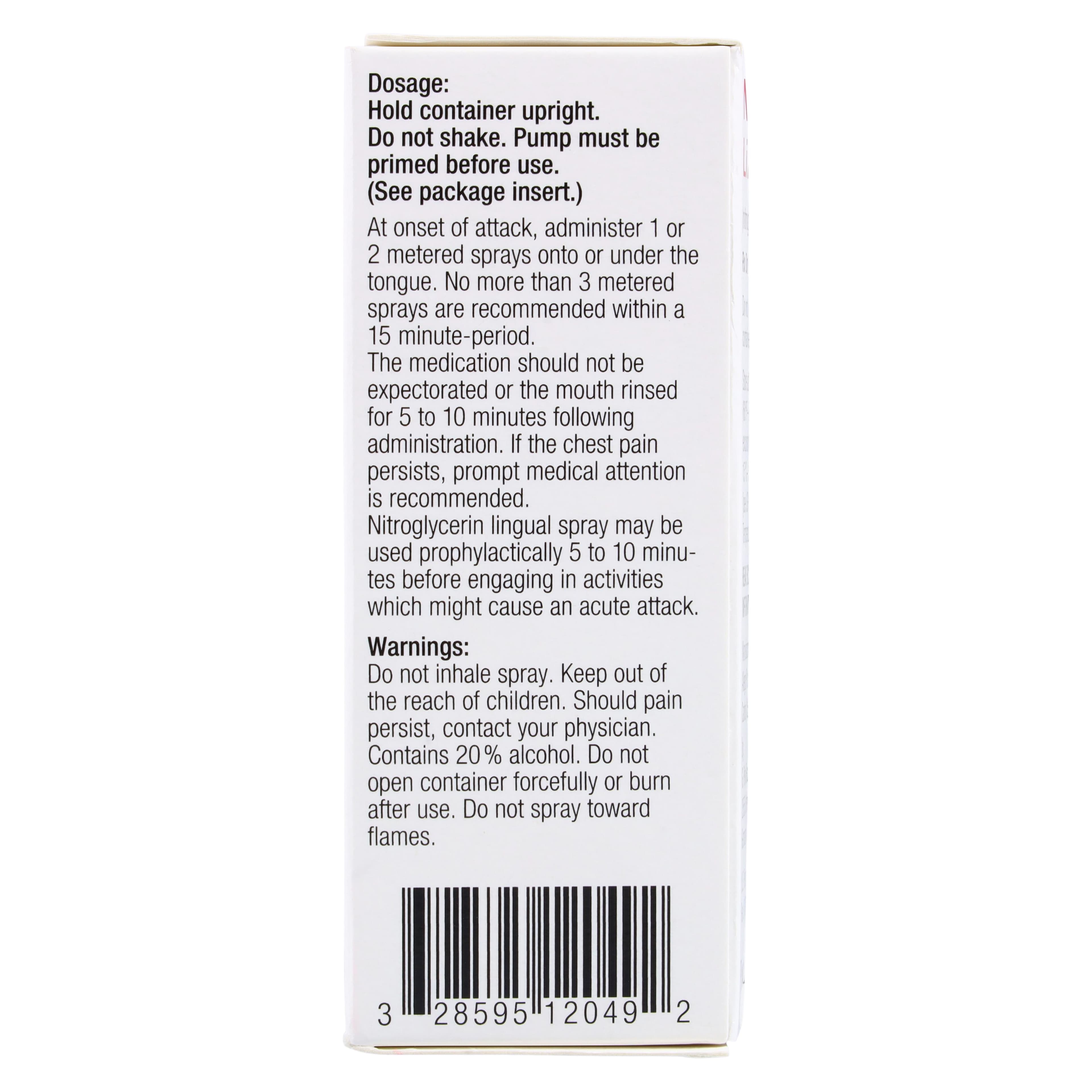 Nitroglycerin Lingual Spray 400mcg, 60 Sprays/Bottle thumbnail 6