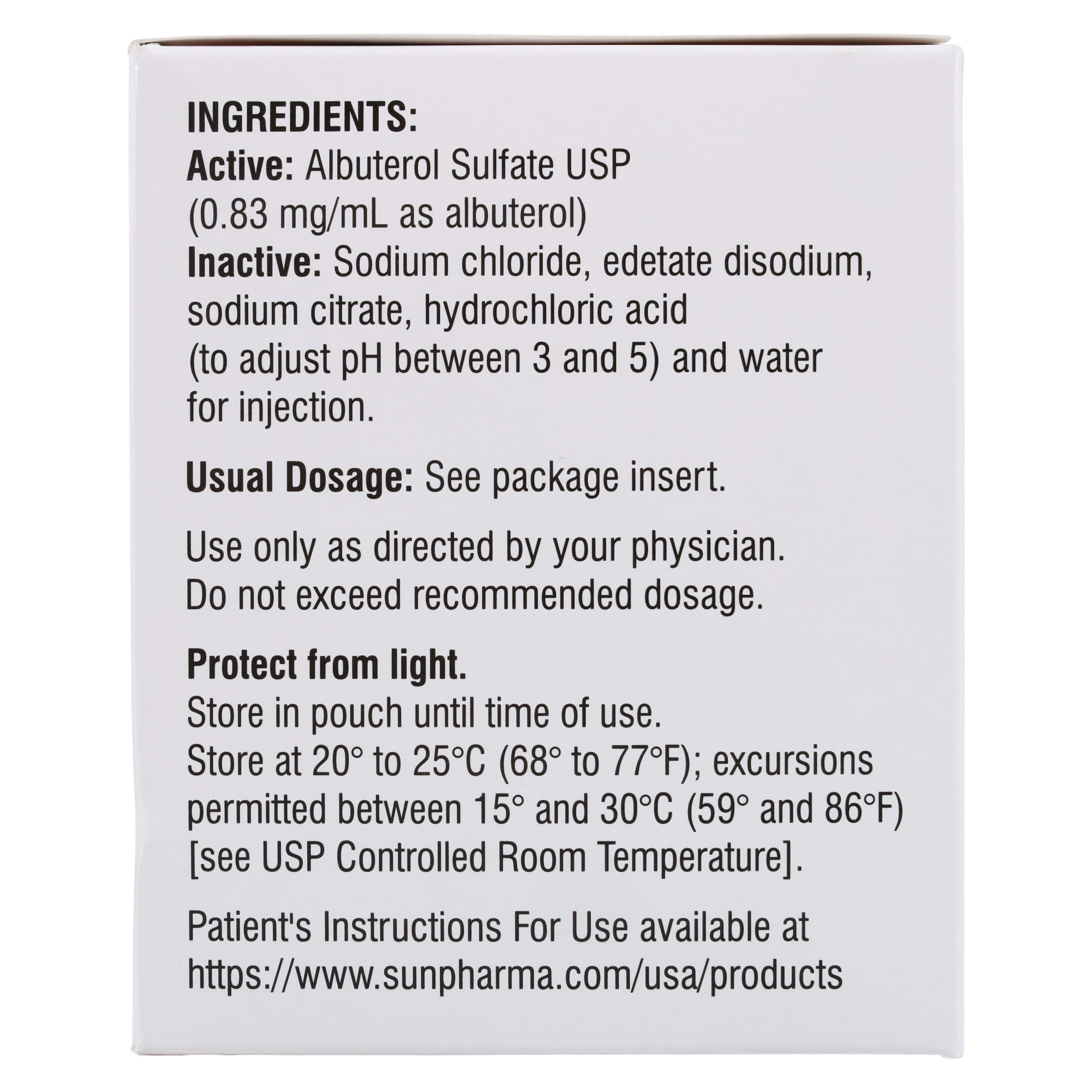 Albuterol Sulfate Inhalation Solution 0.083%, 3mL Vial, 60/Package thumbnail 4