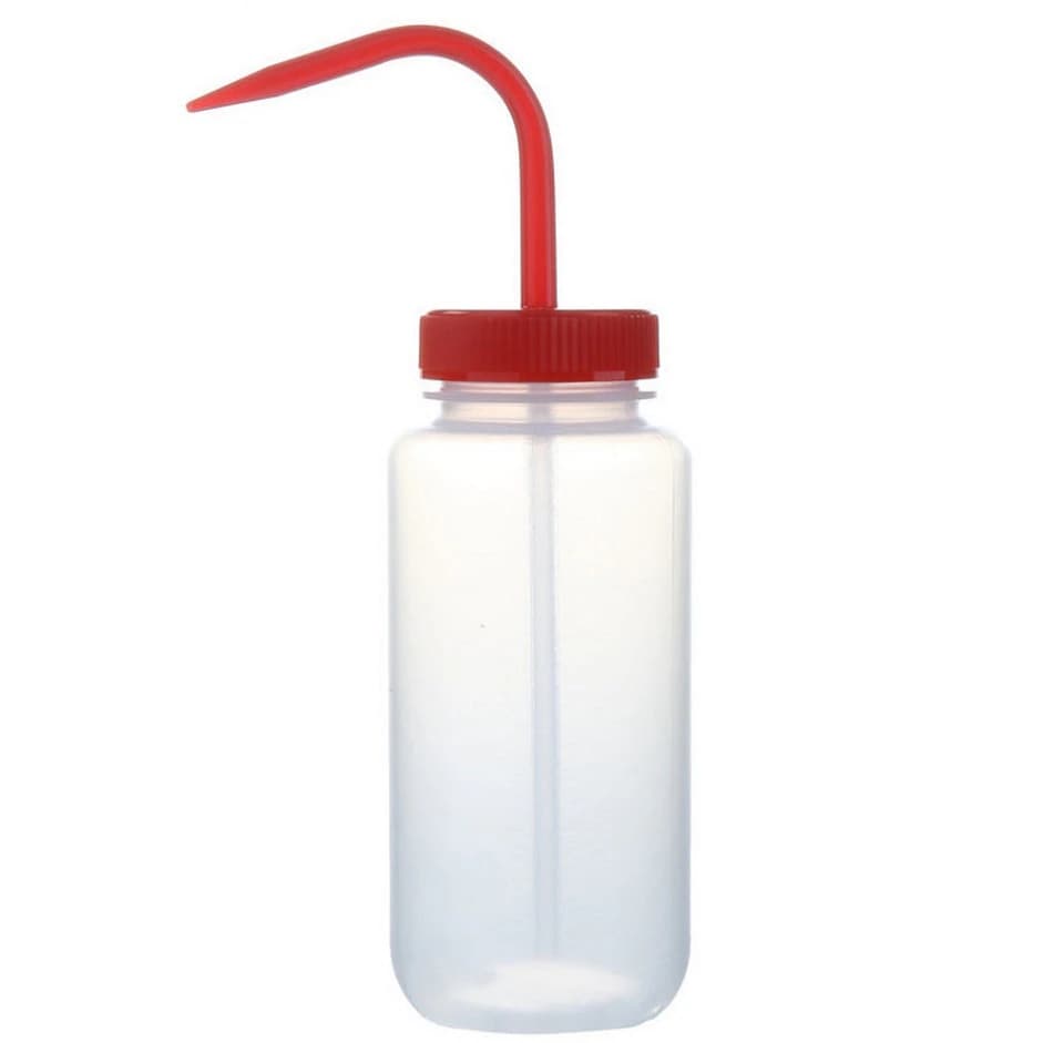 Heathrow Scientific Wide Mouth Wash Bottle, Color Coded Red, 500 mL, 6/Pack - Bottles Wash Color Coded Red - Image 1