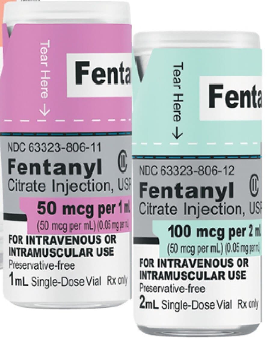 Fentanyl Citrate Injection, 50 mcg/mL, Single-Dose Vial, 2 mL, 25/Package - Fentanyl Citrate Inj SDV 2mL - Image 1