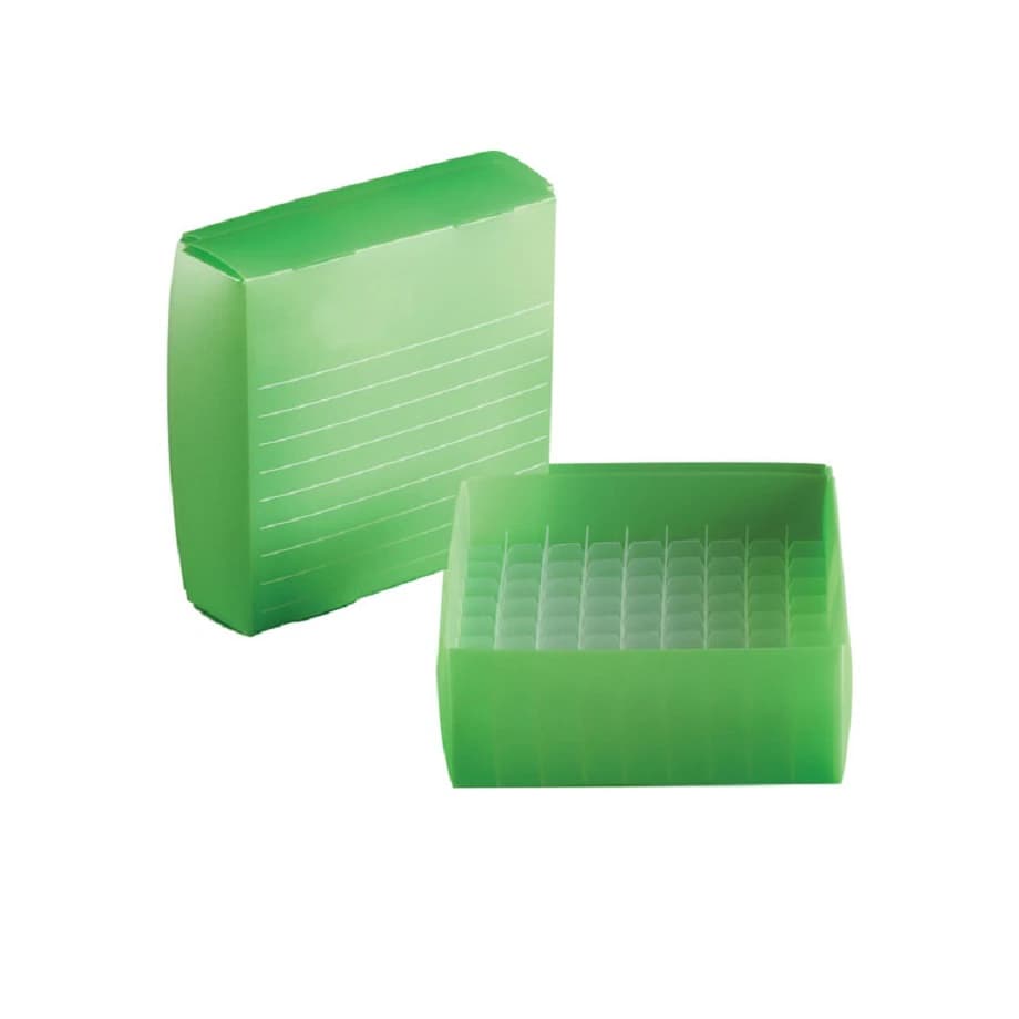 Heathrow Scientific Freezer Box, Polypropylene, Green, 81-Place, 1.52 mL, 10/Package - Box Freezer Cryogenic 81 Place - Image 1