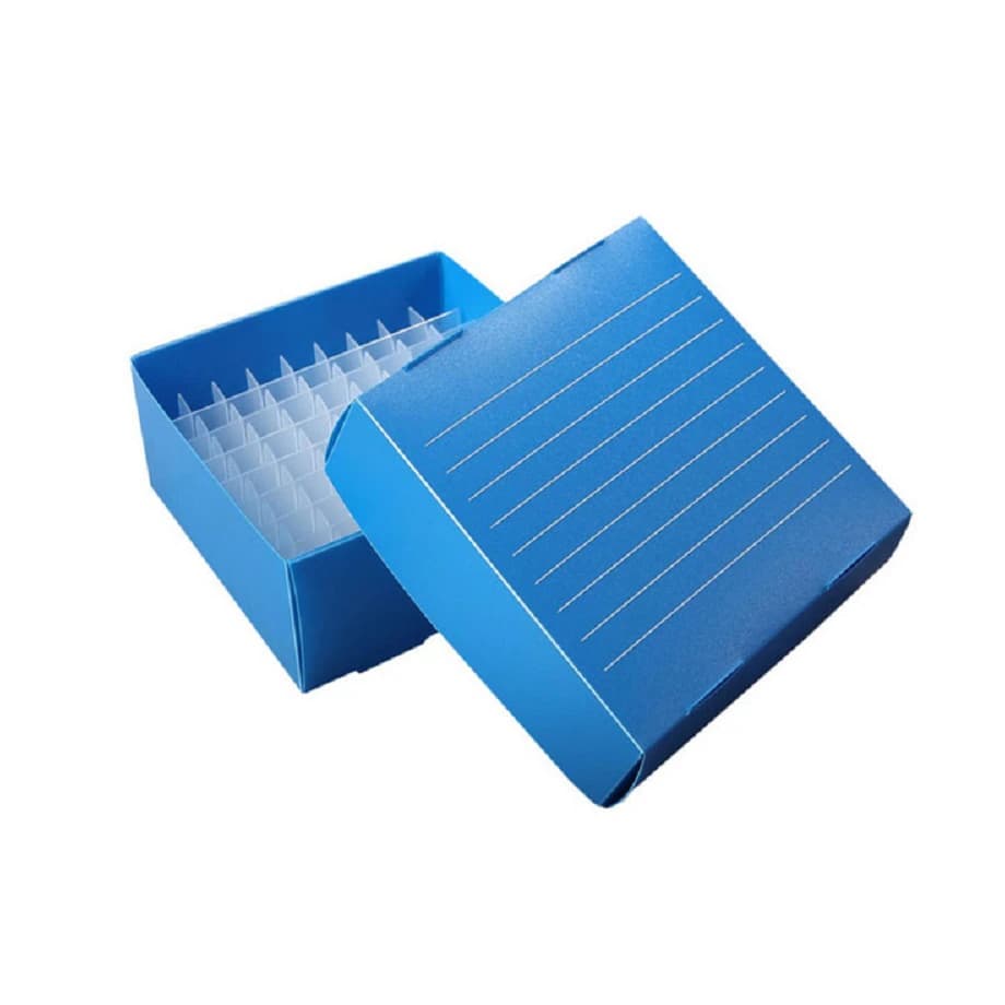 Heathrow Scientific Cryogenic Box Freezer, 81-Place, Polypropylene, Blue, 1.52 mL, 10/Package - Box Freezer Cryogenic 81 Place - Image 1