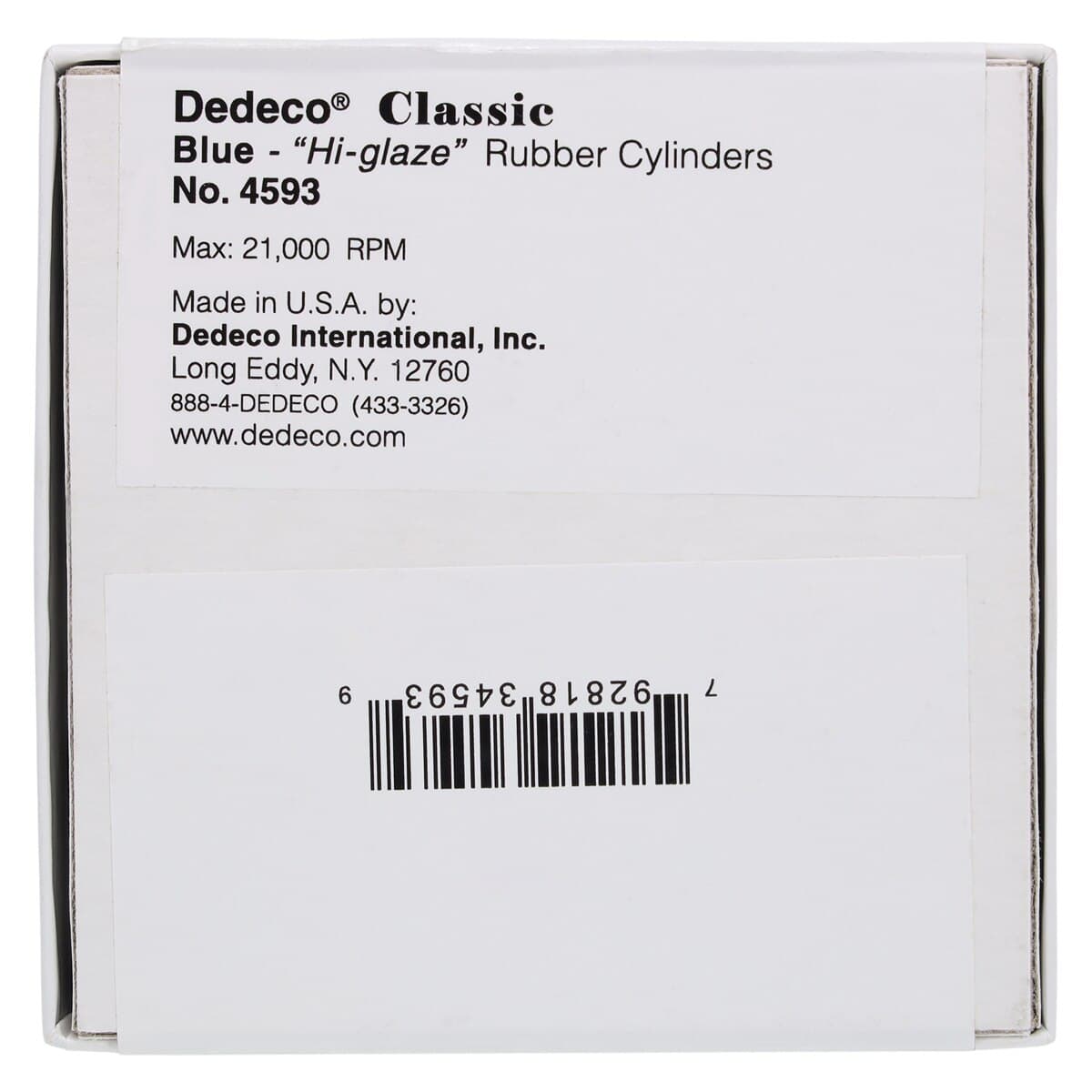 Dedeco Unmounted Clasp Polishers, Blue Silicon Carbide, Hard, Hi-Glaze, Cylinder, 15/16" x 1/4" (24 x 6.3 mm), Box of 100, #4593 thumbnail 3
