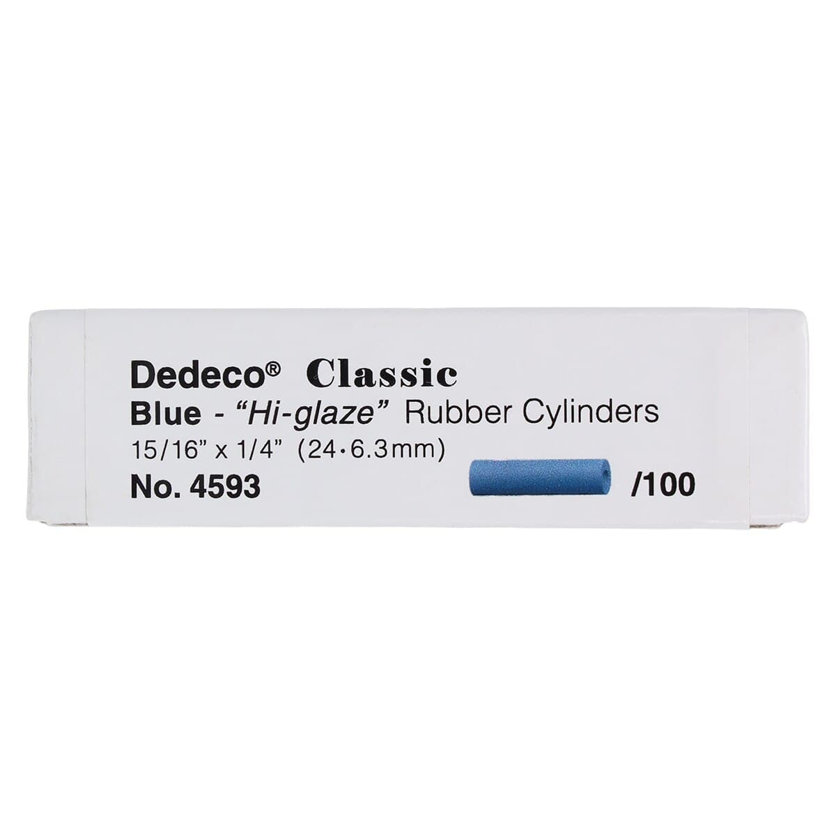 Dedeco Unmounted Clasp Polishers, Blue Silicon Carbide, Hard, Hi-Glaze, Cylinder, 15/16" x 1/4" (24 x 6.3 mm), Box of 100, #4593 thumbnail 2