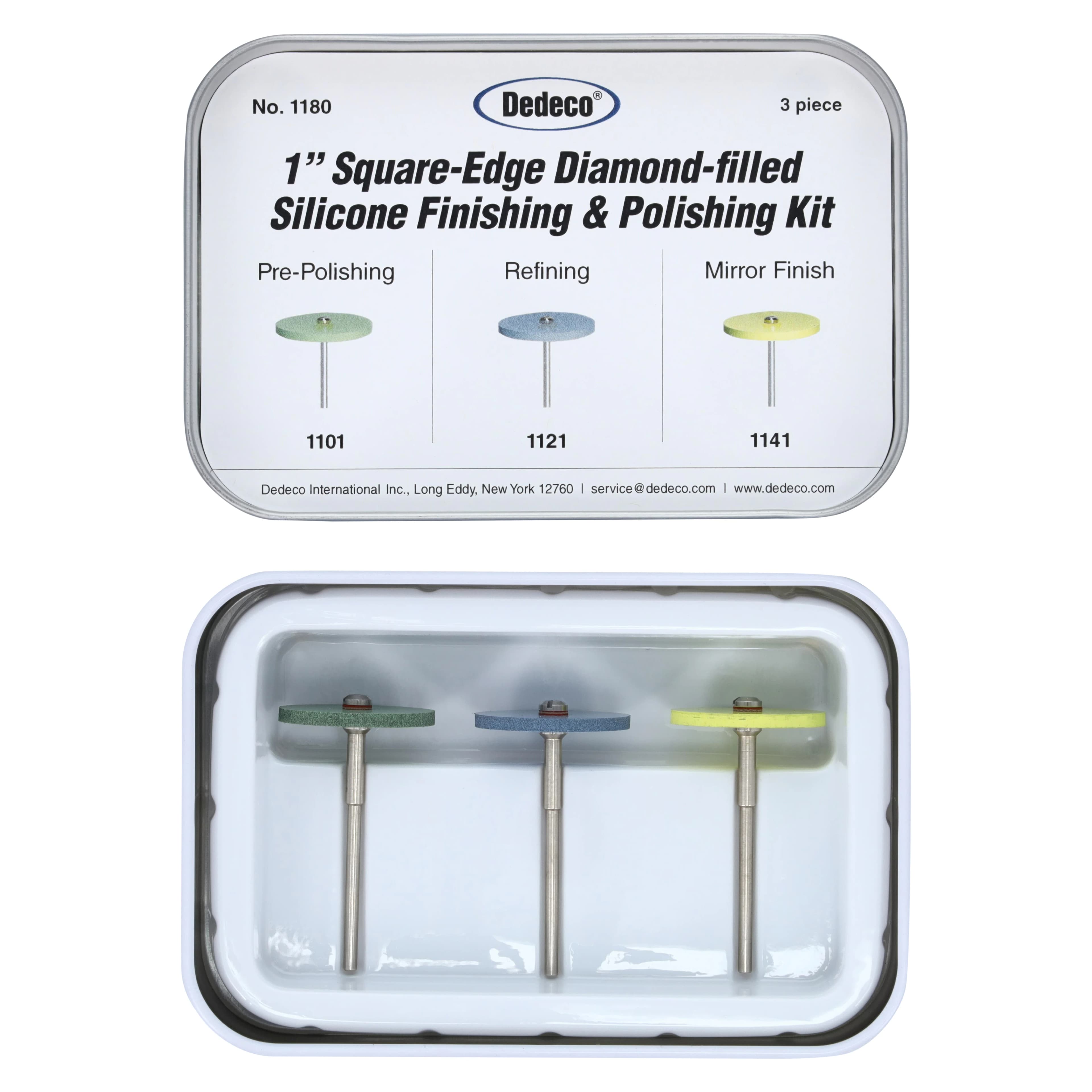 Dedeco Hi-Glaze Diamond Porcelain Polisher Assortment Kit of 3, 1101/1121/1141 thumbnail 3