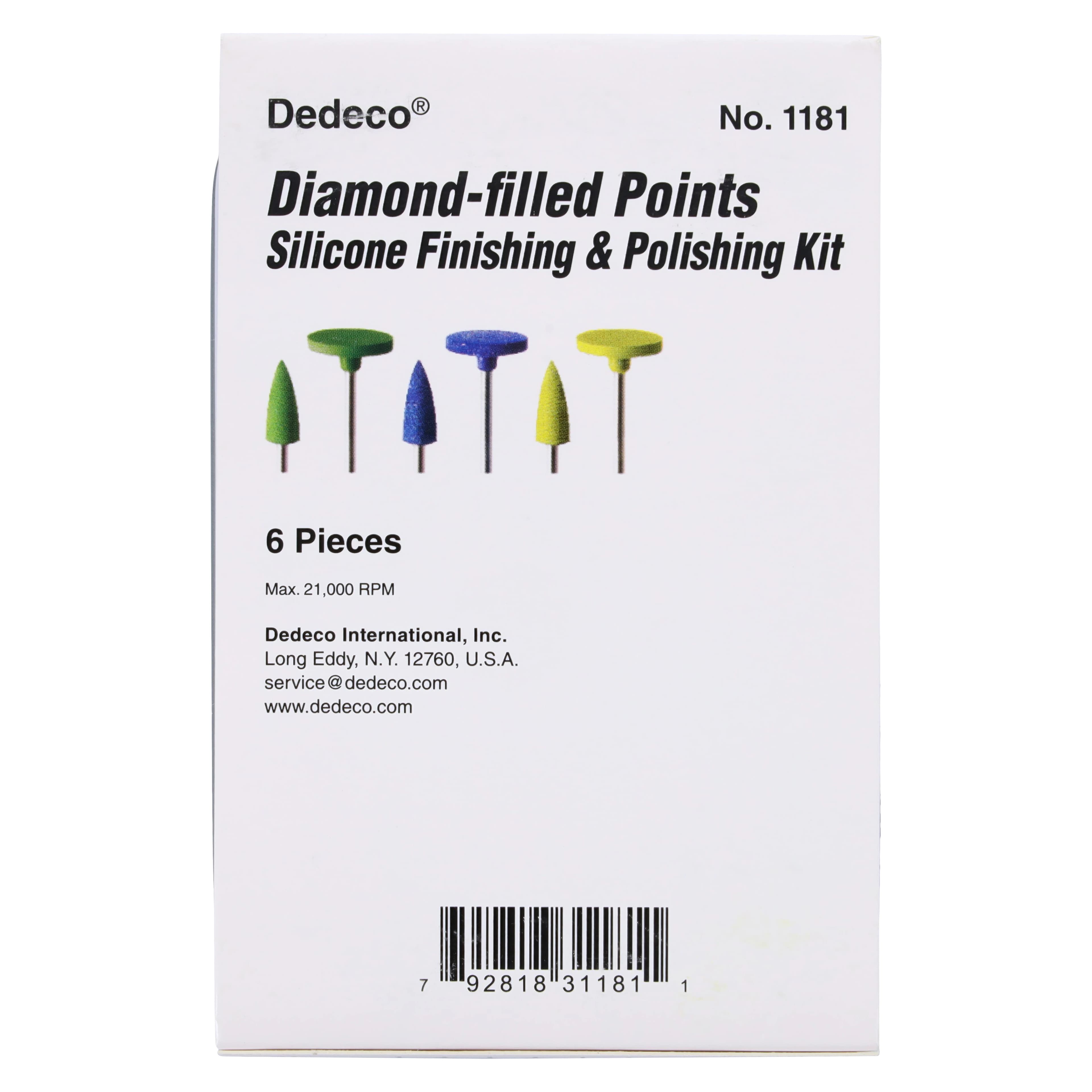 Dedeco Hi-Glaze Diamond-Filled Silicone Porcelain Polisher Assortment Kit, 6-Piece (1181) thumbnail 4