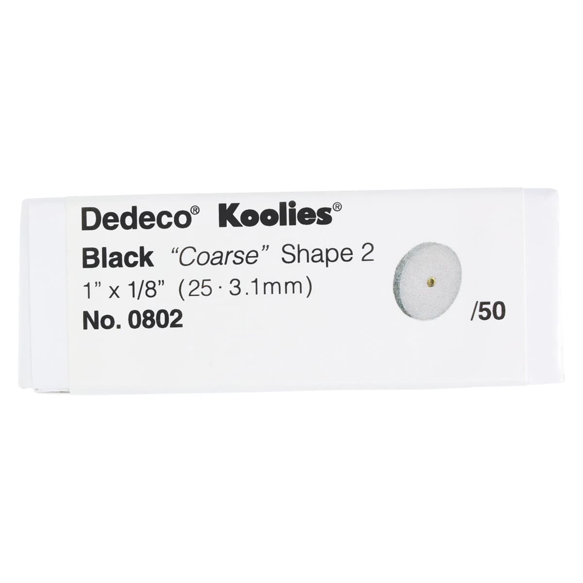 Dedeco Koolies Black #2 Coarse Grinding Wheels, Silicon Carbide, No Heat, 1" x 1/8", 50/Box thumbnail 2