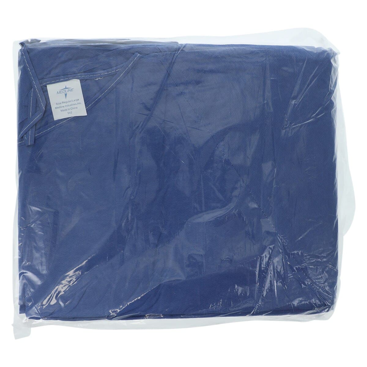 Medline Disposable Patient Gown, Short Sleeves, SMS, Blue, Large, Non-Sterile, Latex-Free, 50/Case thumbnail 2