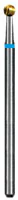 Dedeco Euro Goldies Carbide Bur, Regular Cross Cut, Titanium Nitride Coated, HP (2.35mm Shank), #G071E/027, 2.7mm Diameter, Blue Ring, 1/Pkg - Euro Carbide Goldies® Crosscut, HP - # G071E, 2.7 mm Diameter - Image 1