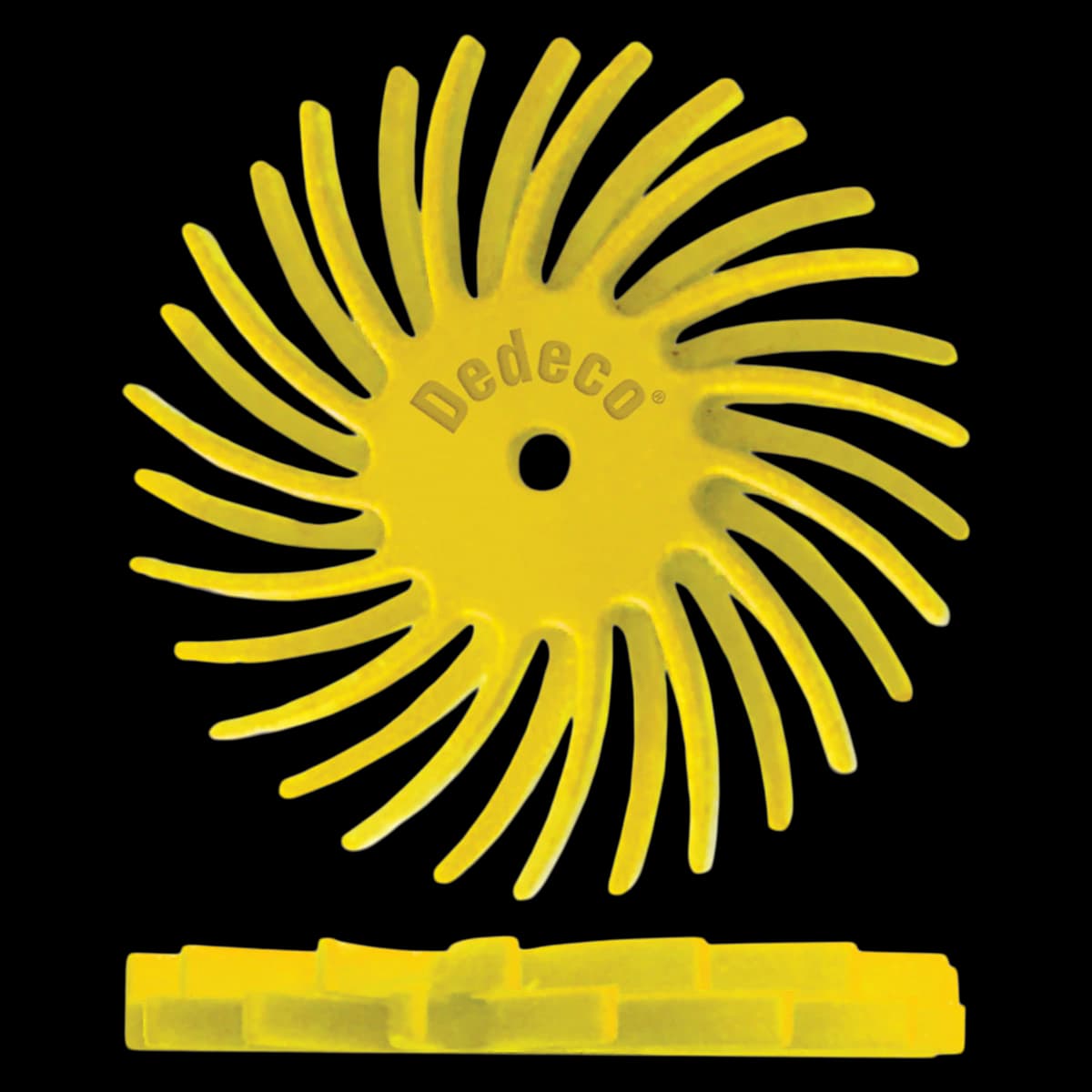 Dedeco Sunburst 7/8" Dual Disc, 80 Grit, Yellow, Box of 12 - Sunburst 7/8 80 Grit Dual Disc - Image 1