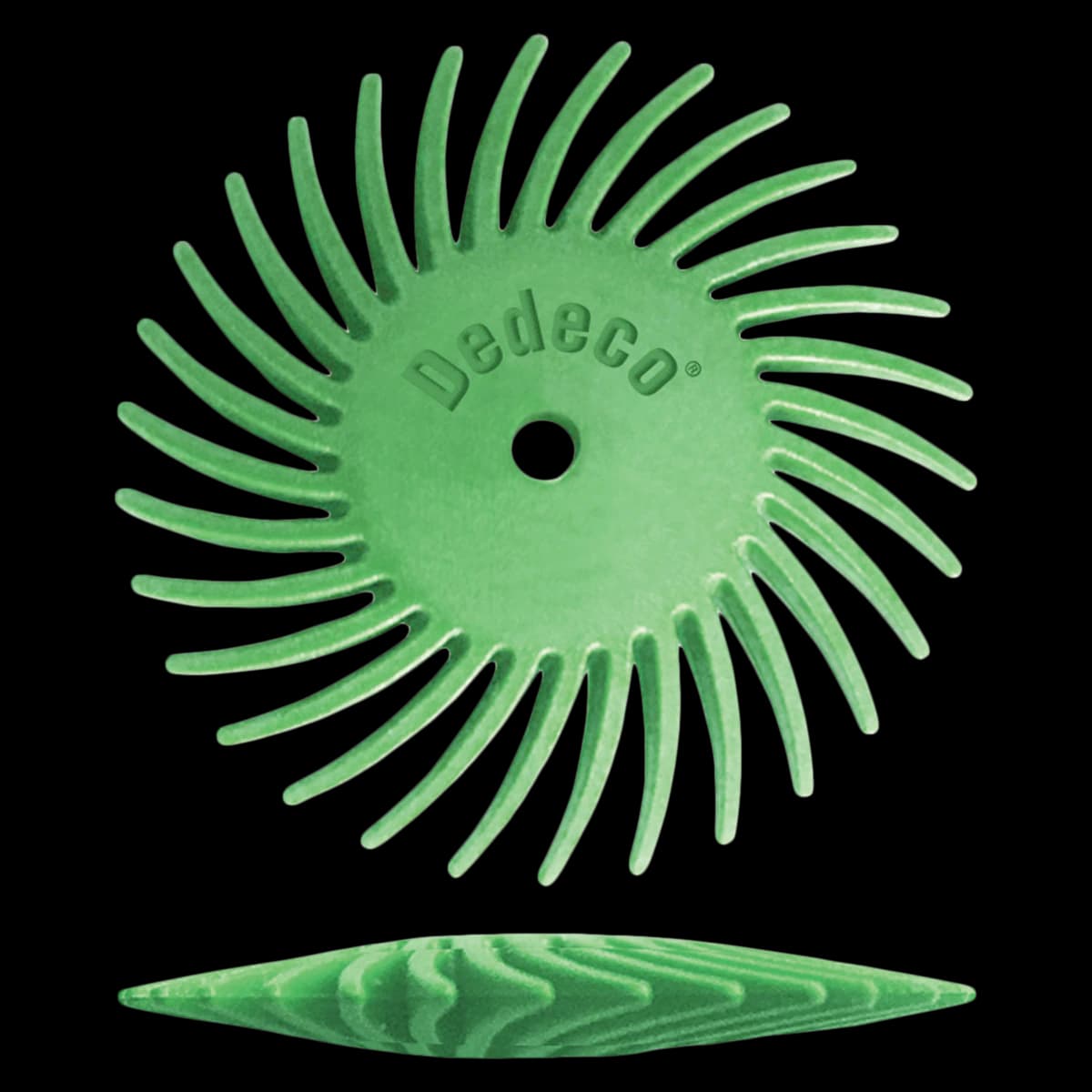 Dedeco Sunburst 7/8" Knife Edge TC Wheel, Light Green, 1 Micron (A/O), 12/Box, 60mm - Sunburst 7/8 Knife Edge - Image 1