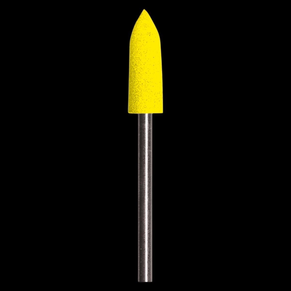 Dedeco Sunburst Aluminum Oxide Finishing & Polishing Points, 3/32" Shank, Coarse 80 Grit, Shape 15, Yellow, 12/Pk - SUNBURST 3/32" Aluminum Oxide Points, Coarse, 80 Grit, Shape 15, Yellow, 12/Pk - Image 1