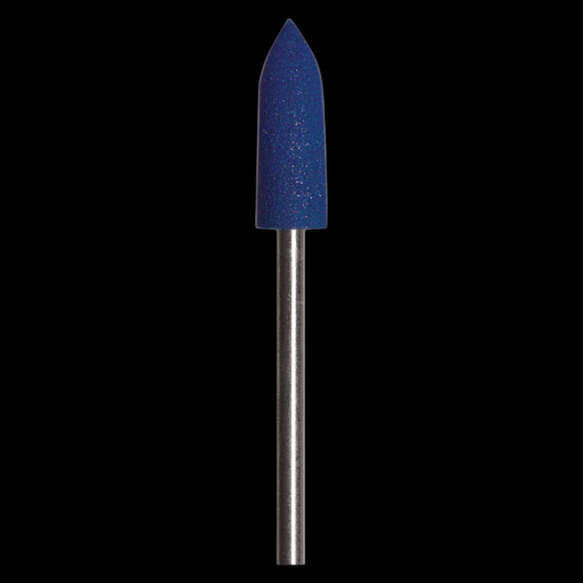 Dedeco Sunburst Aluminum Oxide Finishing & Polishing Points, 3/32" Shank, Fine 400 Grit, Shape 15, Blue, 12/Pk - SUNBURST 3/32" Aluminum Oxide Points, Fine, 400 Grit, Shape 15, Blue, 12/Pk - Image 1