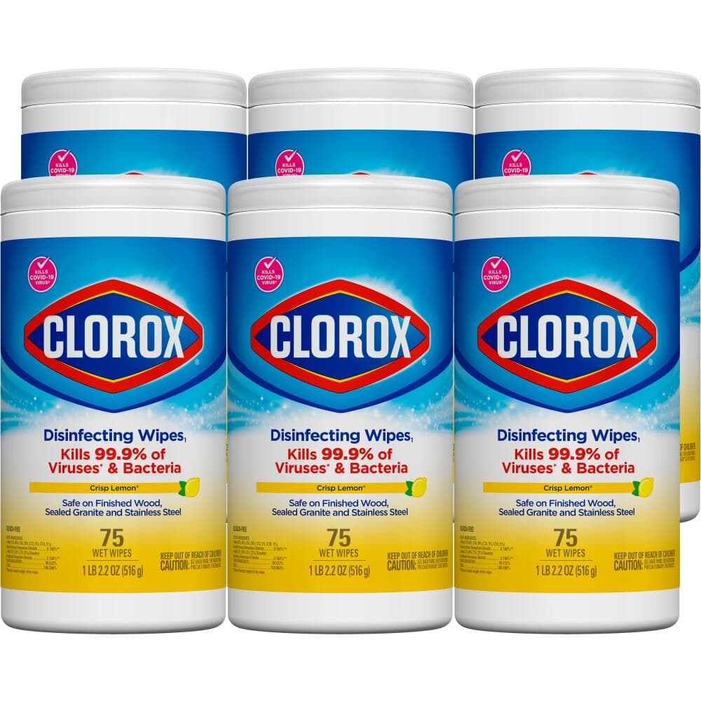 Clorox Surface Wipe Cleaner & Disinfectant, 75 Wipes per Canister, 6/Case thumbnail 3