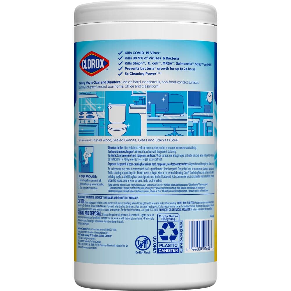 Clorox Surface Wipe Cleaner & Disinfectant, 75 Wipes per Canister, 6/Case thumbnail 5