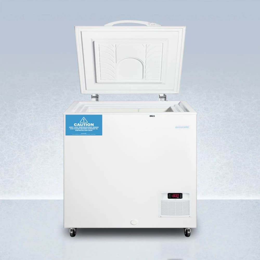 Accucold Ultra-Low Temperature Freezer Chest, 4.8 Cu Ft, -86 to -50°C, Manual Defrost, Swing-Up Lid thumbnail 2