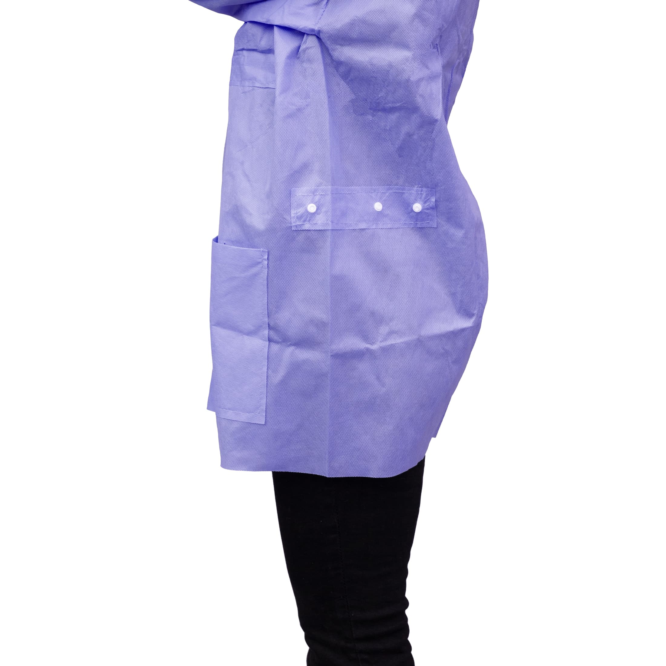 FitMe Disposable Lab Jacket, Purple, Small, 10/Bag, UGJ-6504-S thumbnail 4
