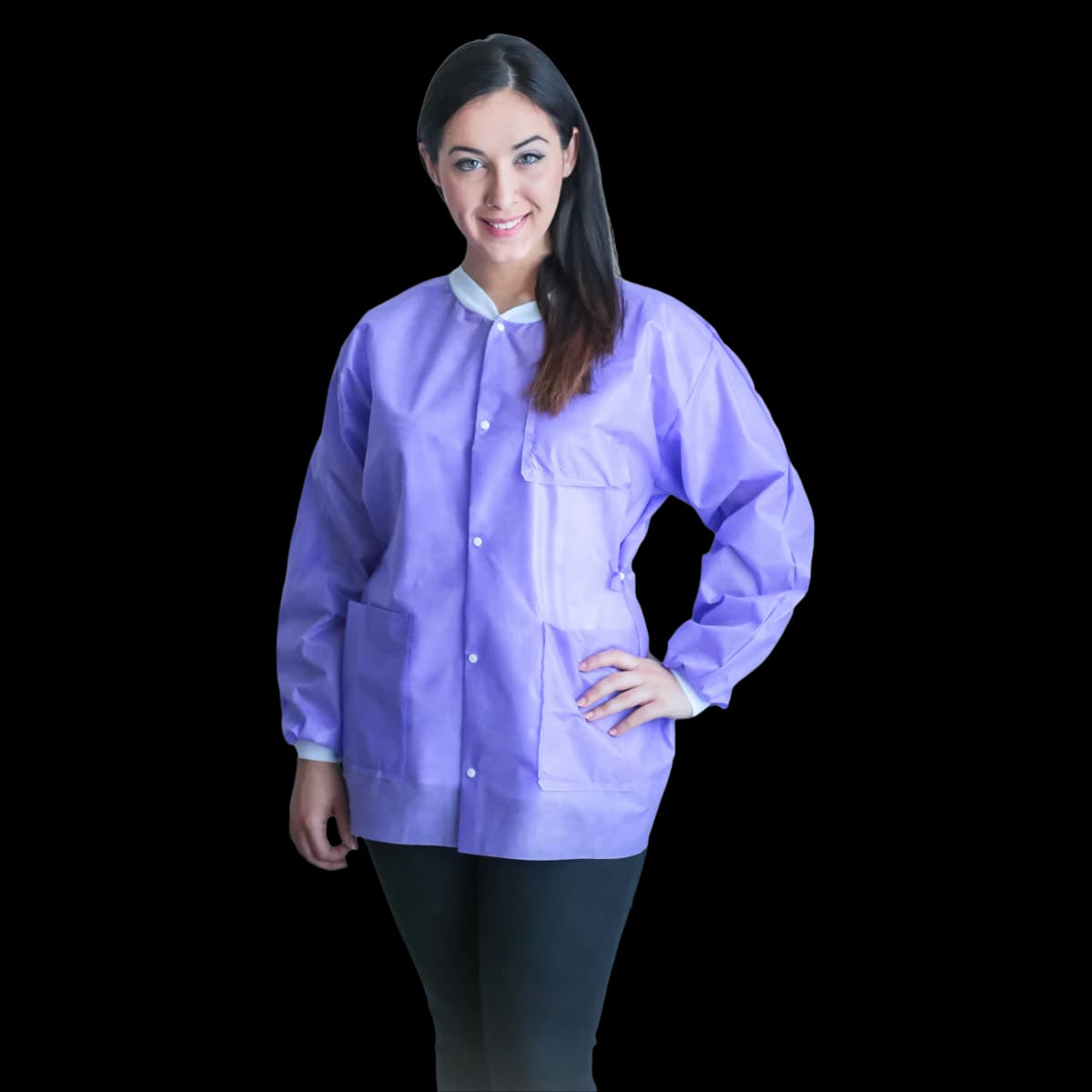 FitMe Lab Jacket, Purple, Large, 10/Bag, UGJ-6504-L thumbnail 2