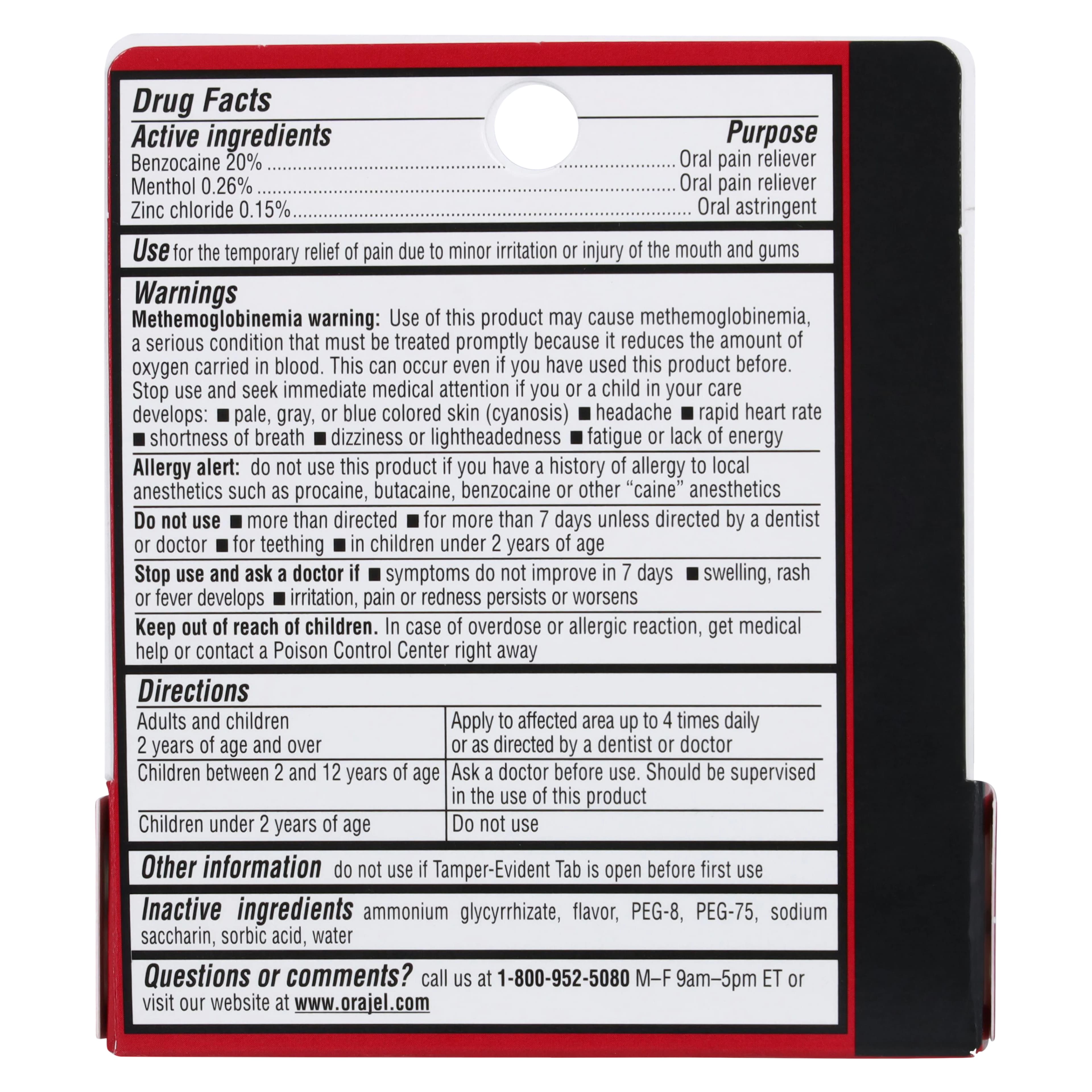Orajel 3X Medicated Gel, 20% Benzocaine, 0.25 oz Tube thumbnail 2