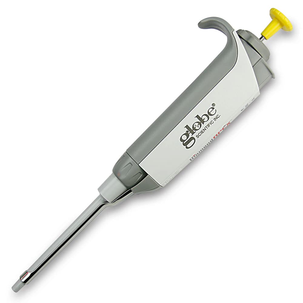 Globe Scientific Diamond Apex Adjustable Volume Pipette, 1000-10000 µL, Green, Fully Autoclavable - Pipette Adjustable Volume Dmnd - Image 1