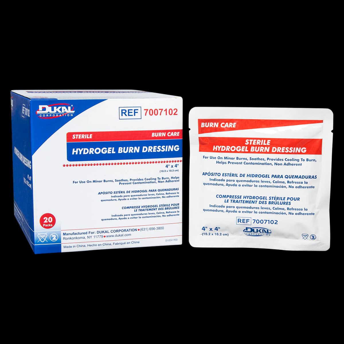 Dukal Hydrogel Burn Dressing, 4" x 4", Sterile, 240/Case - Burn Dressing - Image 1