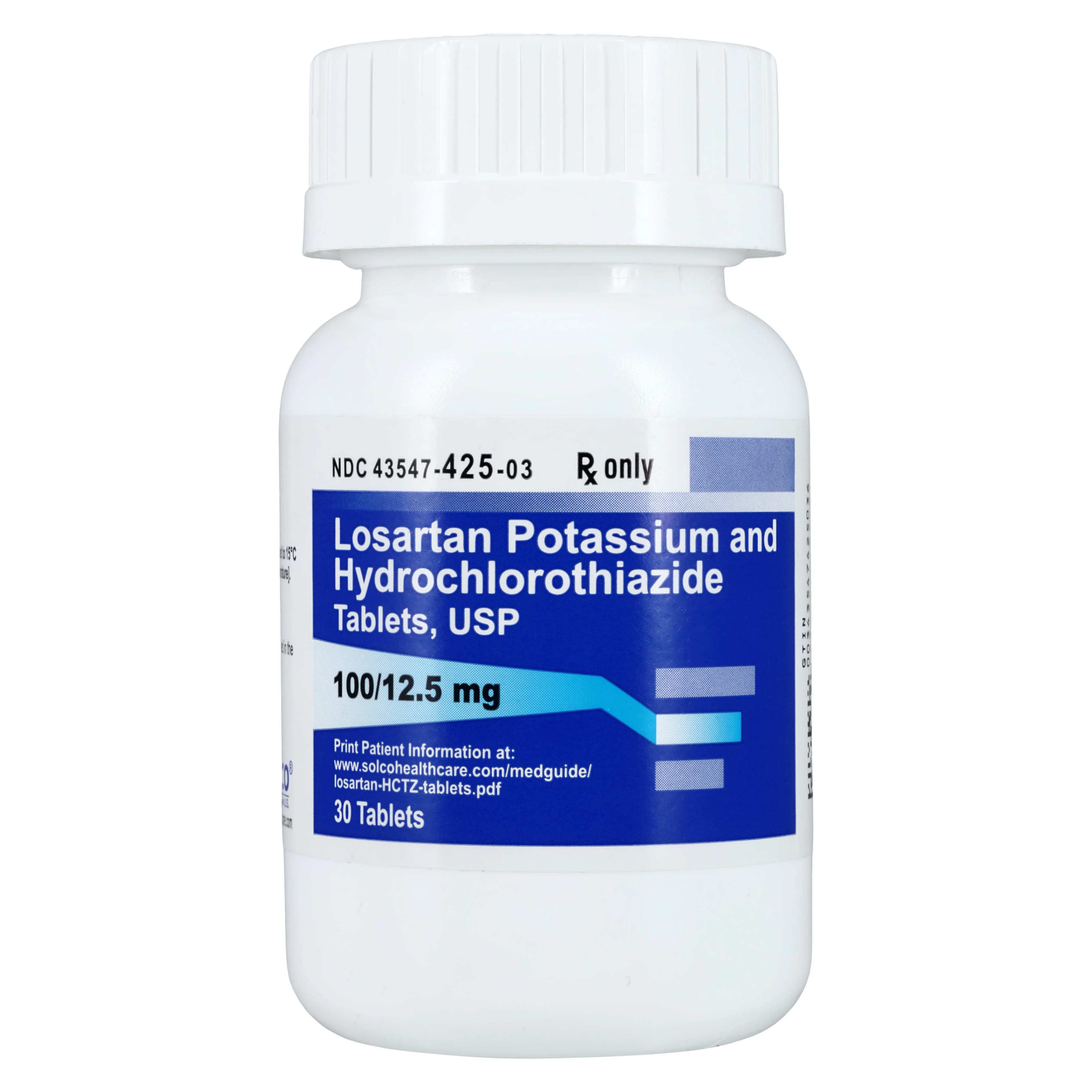 Losartan Potassium/HCTZ Tablet, 100mg/12.5mg, 30/Bottle - Losartan Potassium/Hctz Tablet - Image 1