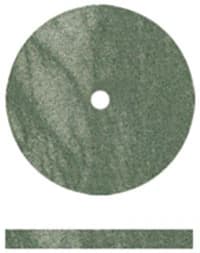 Dedeco Classic Green Rubber Polishing Wheel, Medium Grit, Square Edge, 5/8" x 1/16", 100/Box, 5026 - Green-Medium Wheels 5/8''X1/16'' 100/Bx - Image 1