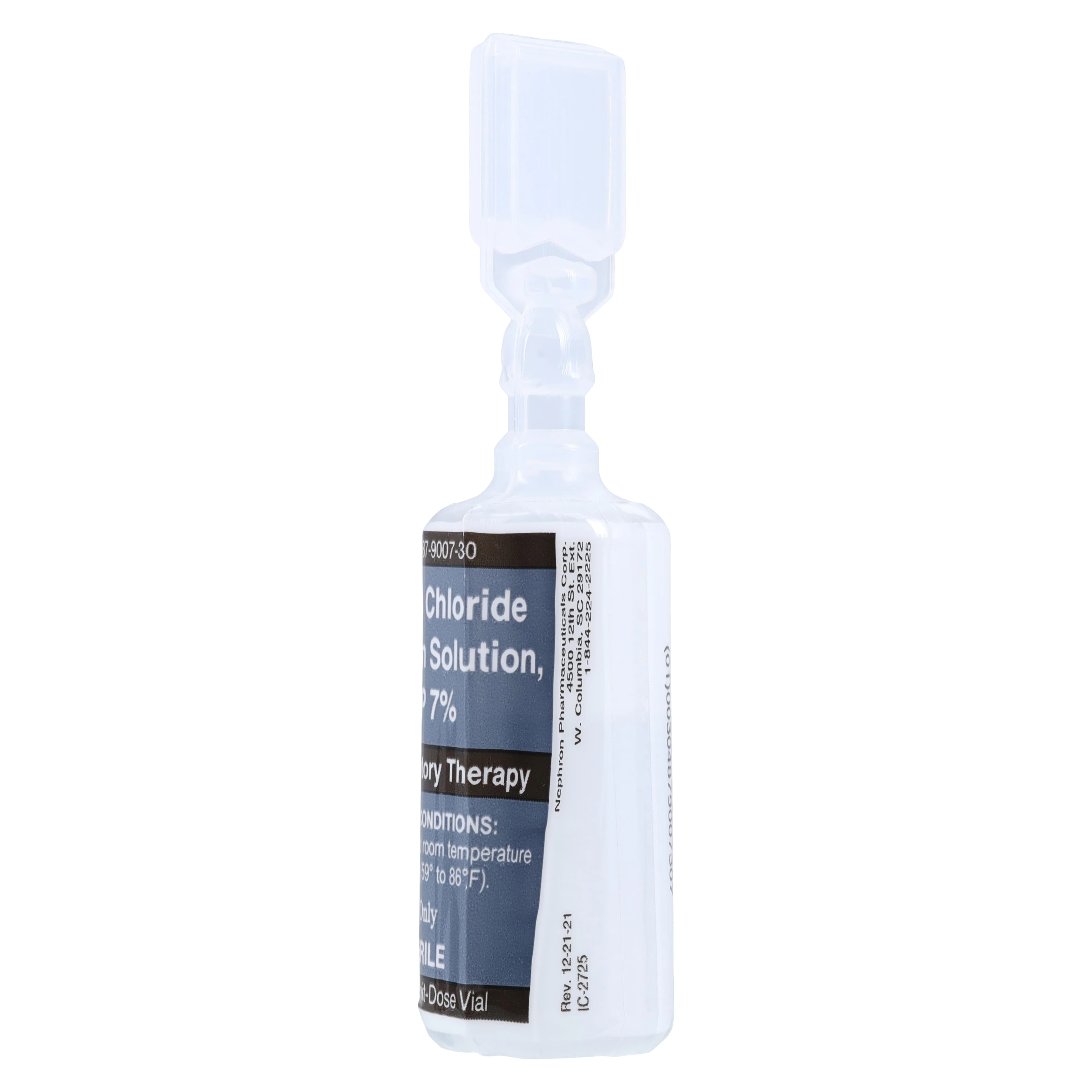 Nephron Pharmaceuticals Sodium Chloride Inhalation Solution 7% Preservative Free, 4 mL Single-Dose Vial, 30/Package thumbnail 3