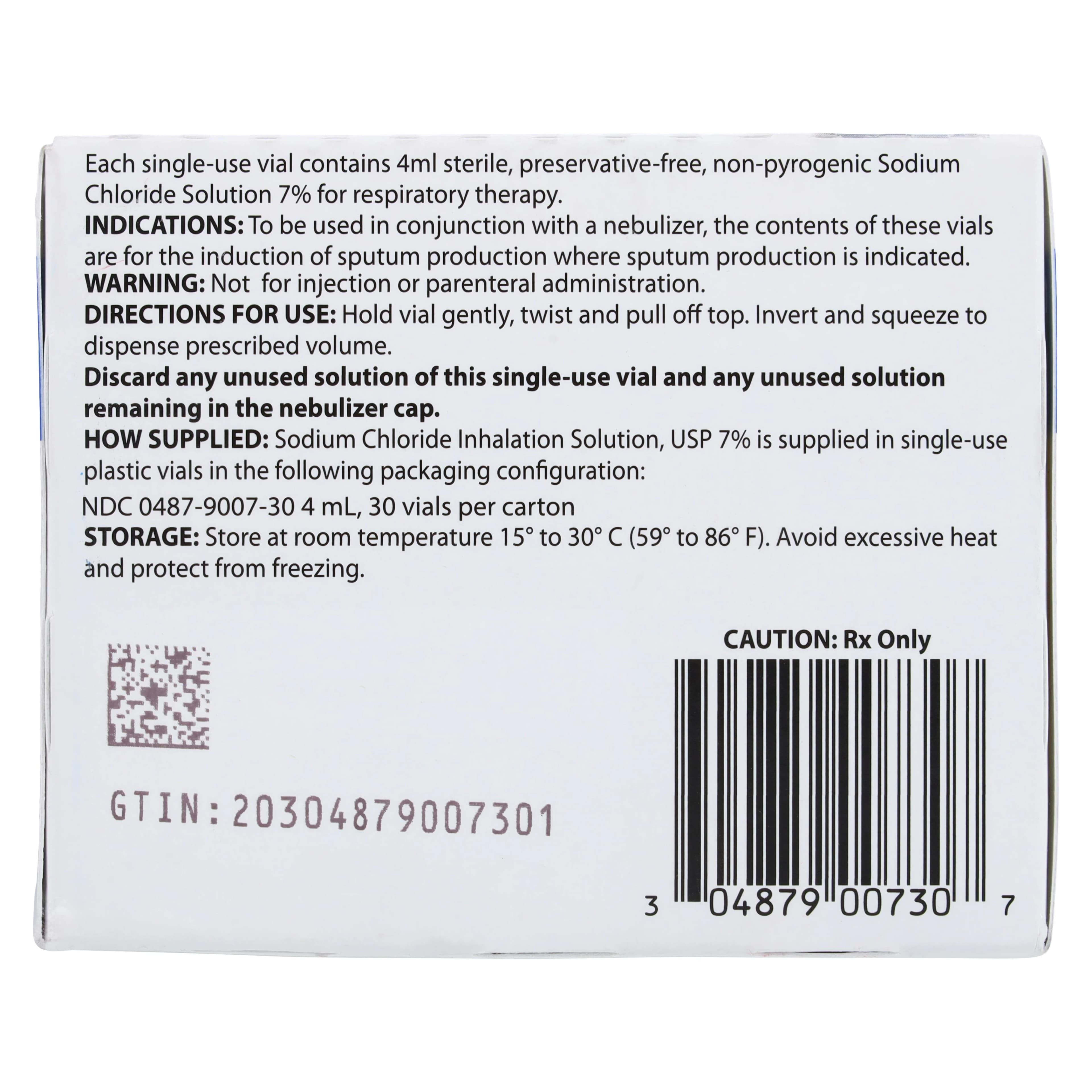Nephron Pharmaceuticals Sodium Chloride Inhalation Solution 7% Preservative Free, 4 mL Single-Dose Vial, 30/Package thumbnail 4