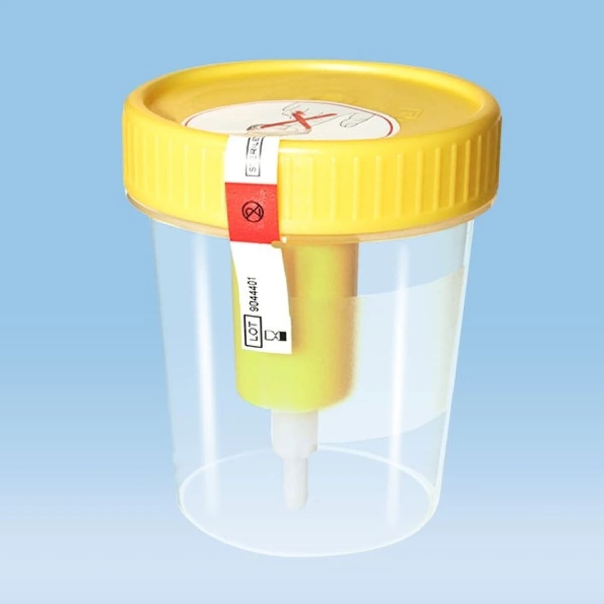 Sarstedt Urine Transfer Container, 100 mL, Polypropylene, Sterile, Graduated, Yellow Screw Cap, 200/Case - Container Urine 100mL Sterile - Image 1