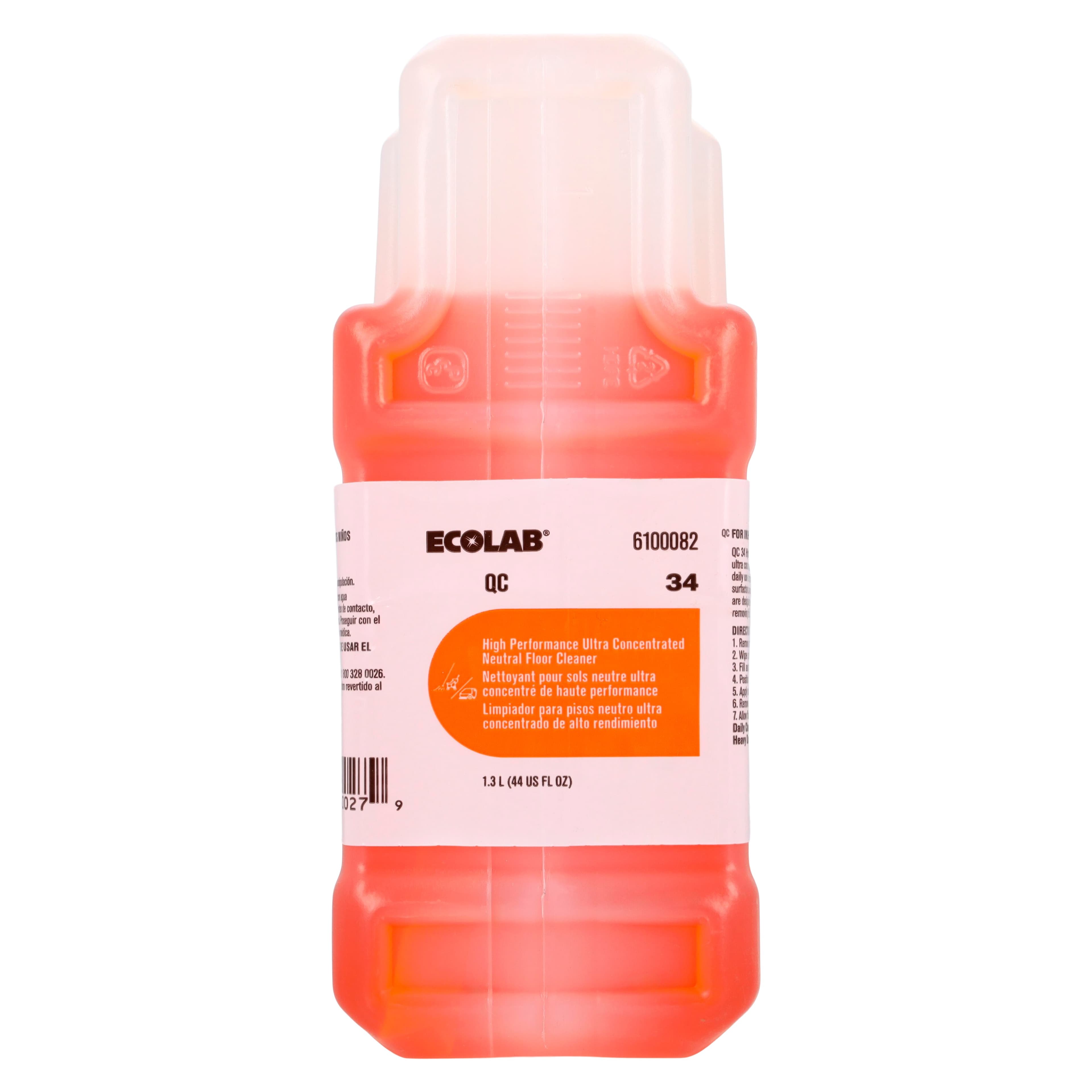 Ecolab Floor QC 34 High Performance Ultra Concentrated Neutral Floor Cleaner, 2/Package - Cleaner Flr Neutrl Cnct Perf - Image 1