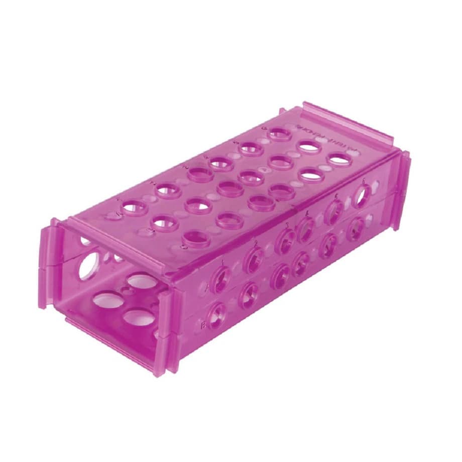 Heathrow Scientific Clinical 4-Way Rack for 13/16 mm Blood Collection Tubes, Purple, 5/Pack - Rack Clinical 4-Way 13/16mm Tb - Image 1