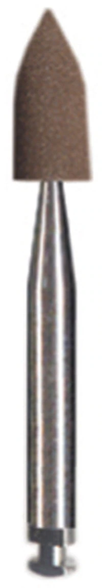 Dedeco Classic Midgets Mini Brown Rubber Polisher, Right Angle (RA) 3/32" (2.35mm) Shank, 12/Box - Mini Brown Midget Classic Rubber Polisher RA Box of 12 - Image 1