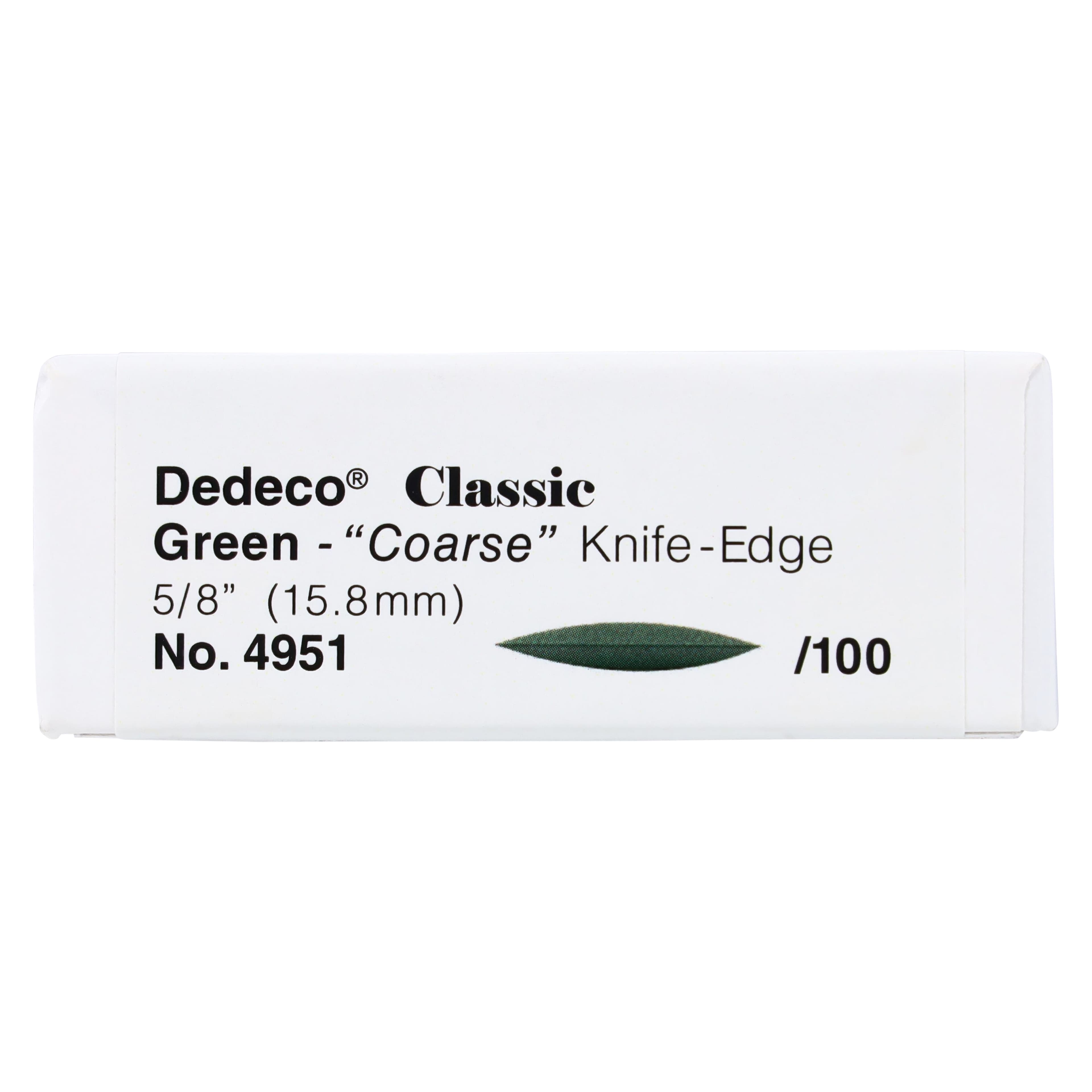 Dedeco Green Classic Knife-Edge Rubber Wheels, 5/8", Coarse, 100/Box, 4951 thumbnail 2