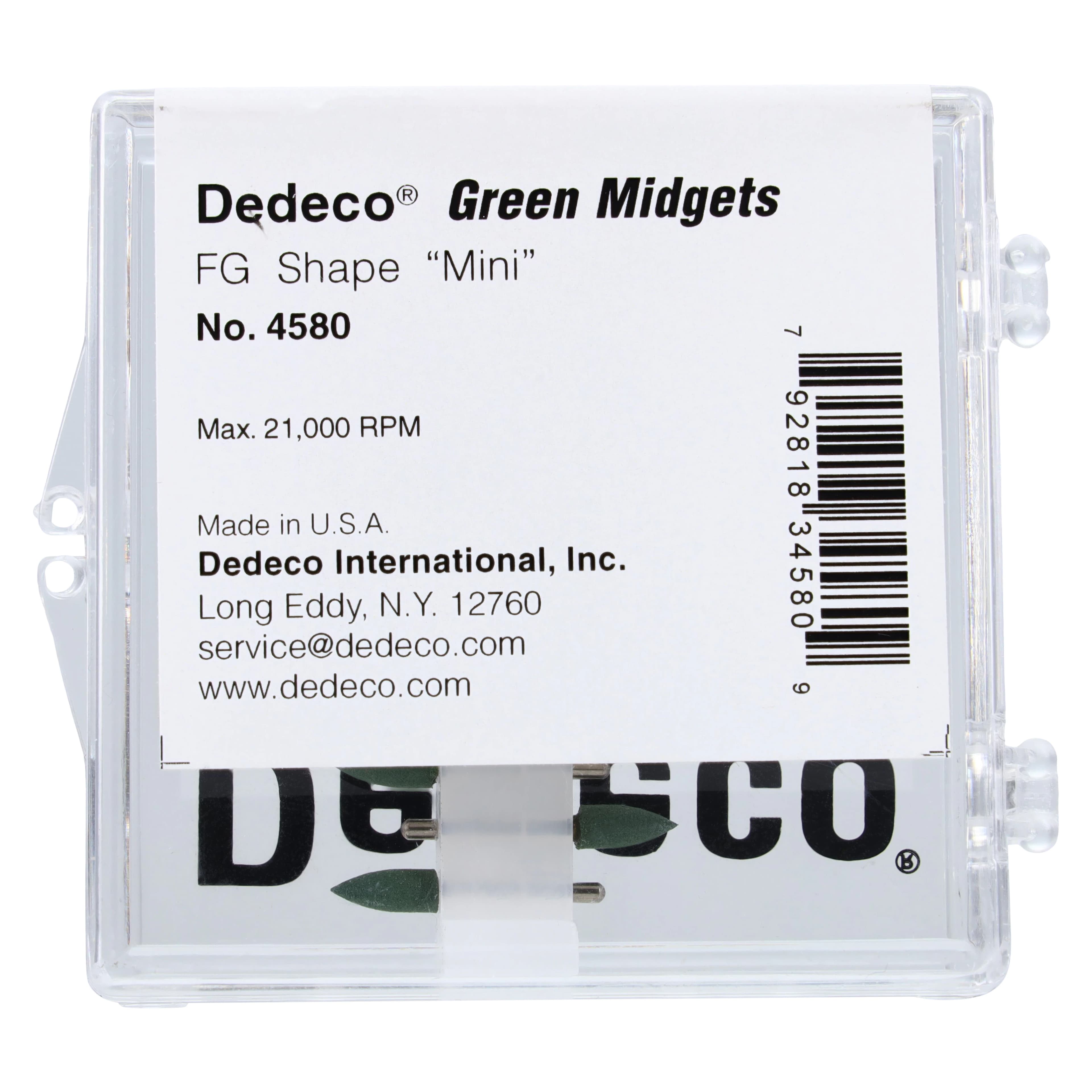 Dedeco Classic Midget Polisher, Green, Mini, FG (Friction Grip), 12/Box, 4580 thumbnail 2