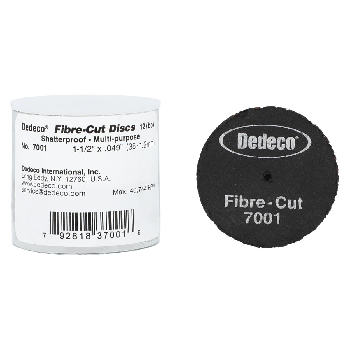Dedeco Fibre-Cut Discs (Econo), 1-1/2" x .049" x 1/16", Aluminum Oxide, 12/Box - Fibre-Cut Discs (Econo) 1-1/2" x .049" x 1/16" (12 - Image 1