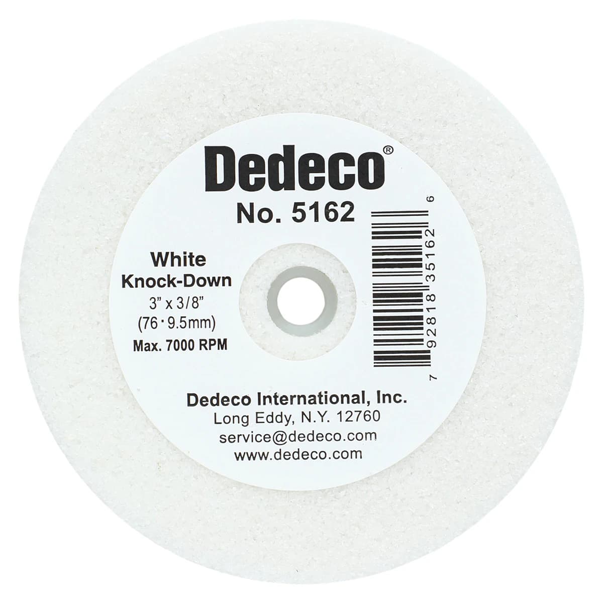 Dedeco White Knock-Down Lathe Wheel, 3" x 3/8", Plastic Center, 1/Pk, 5162 - Knock-Down Lathe Wheel, 3" x 3/8", White, 1/Pk - Image 1