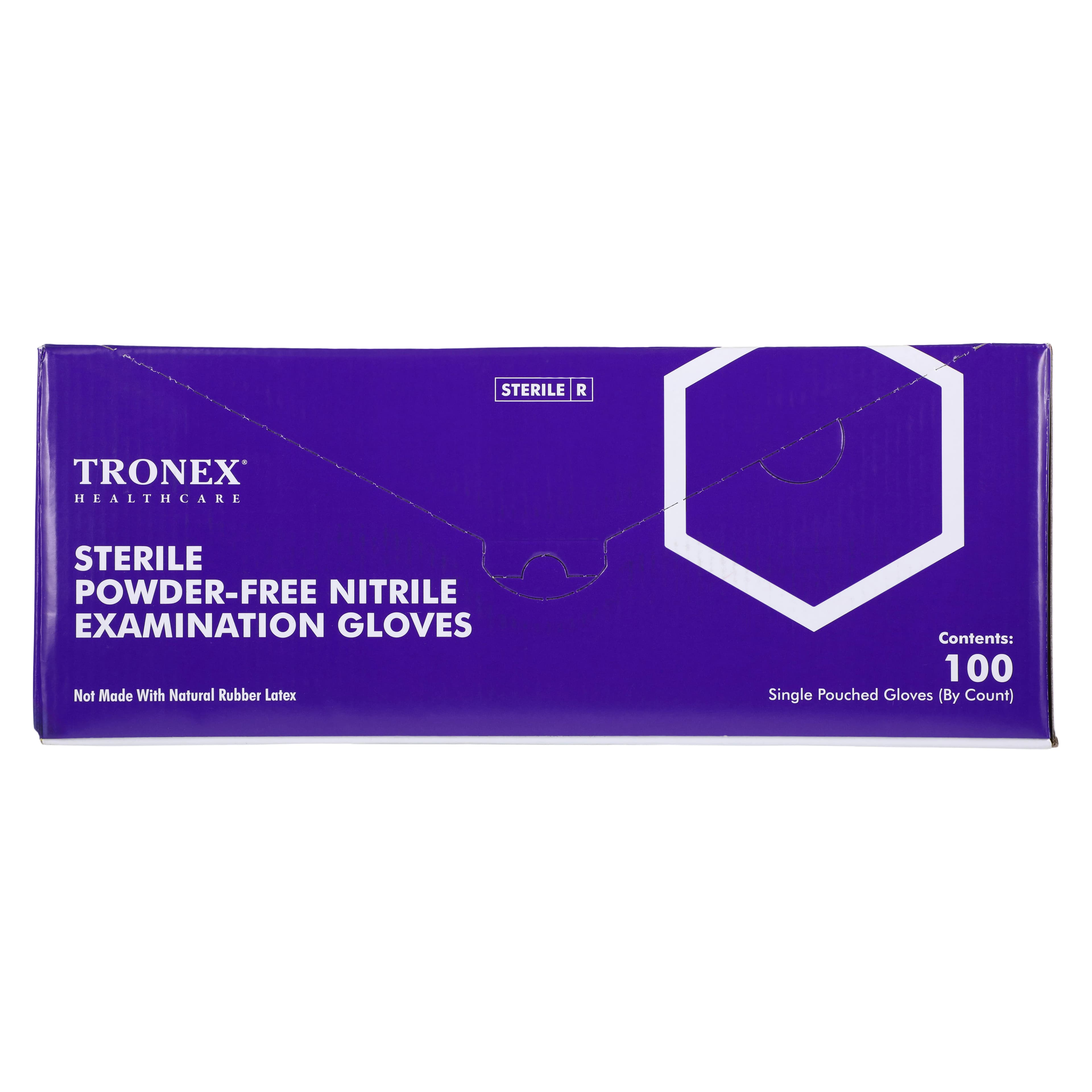 Tronex International Sterile Nitrile Exam Gloves, Medium, Blue, 100/Box thumbnail 3