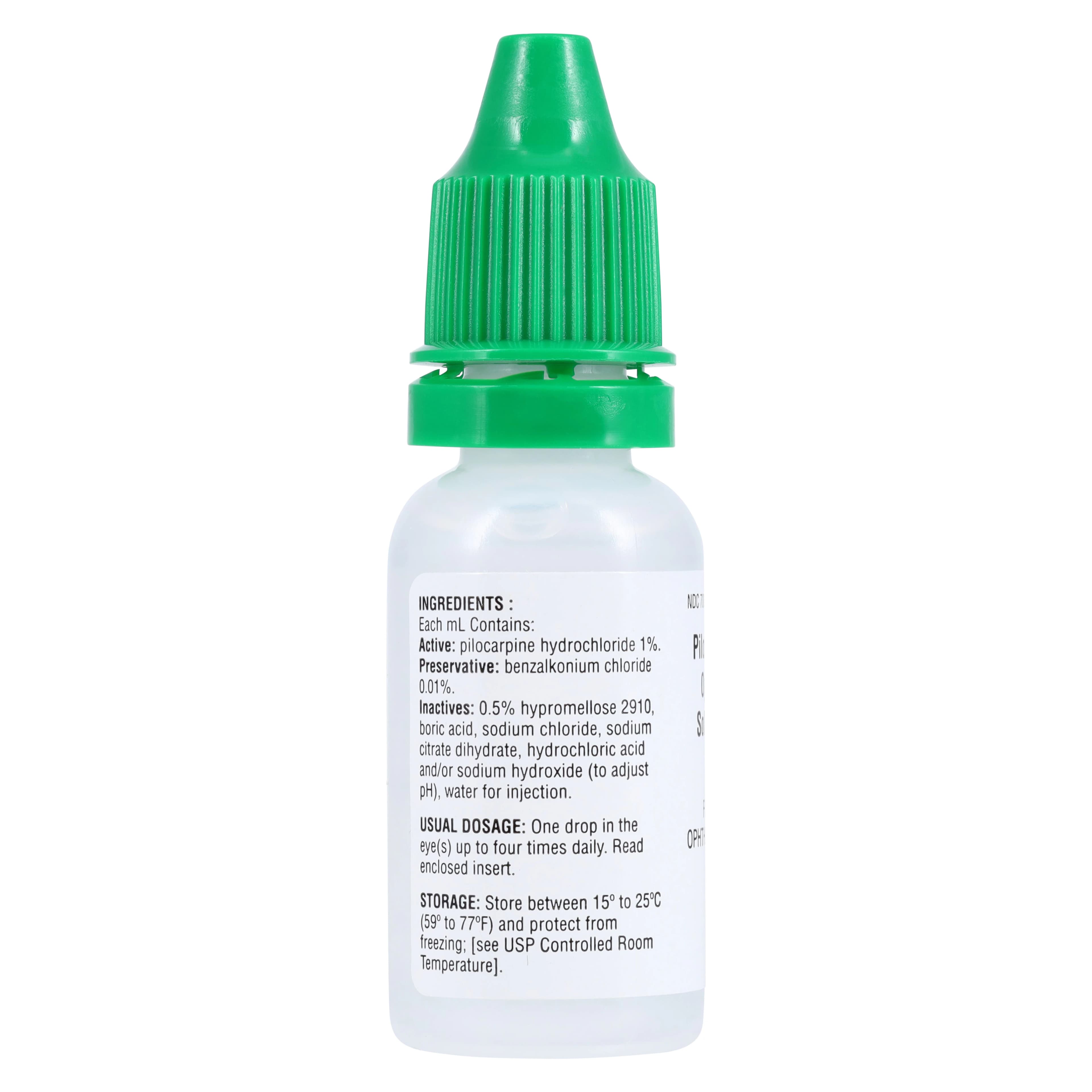 Pilocarpine HCl Ophthalmic Solution 1%, 15 mL Bottle, Each thumbnail 3