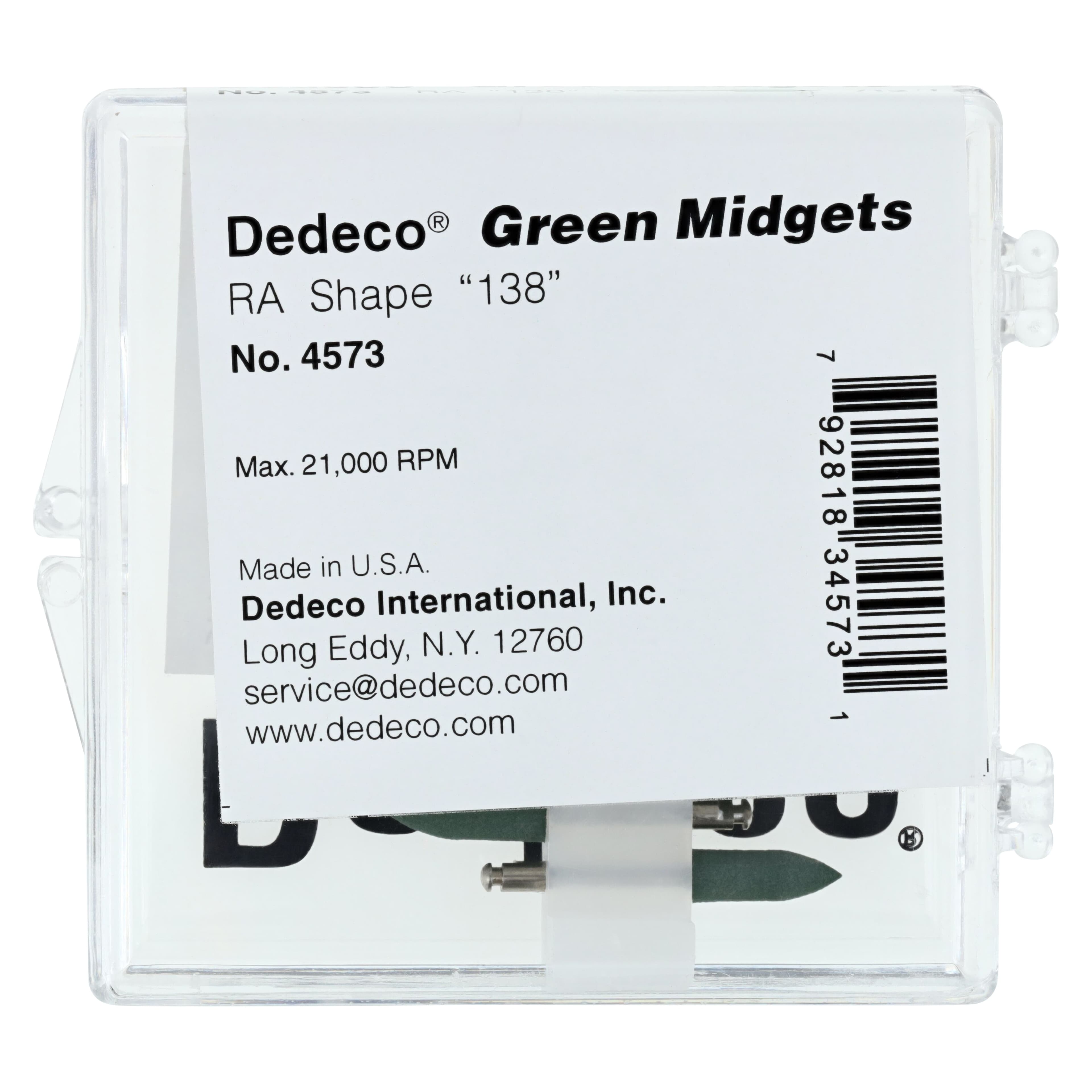 Dedeco Classic Midget Polisher #138, Green, Coarse, Right Angle (RA), 3/32" (2.35mm) Shank, 12/Box thumbnail 2