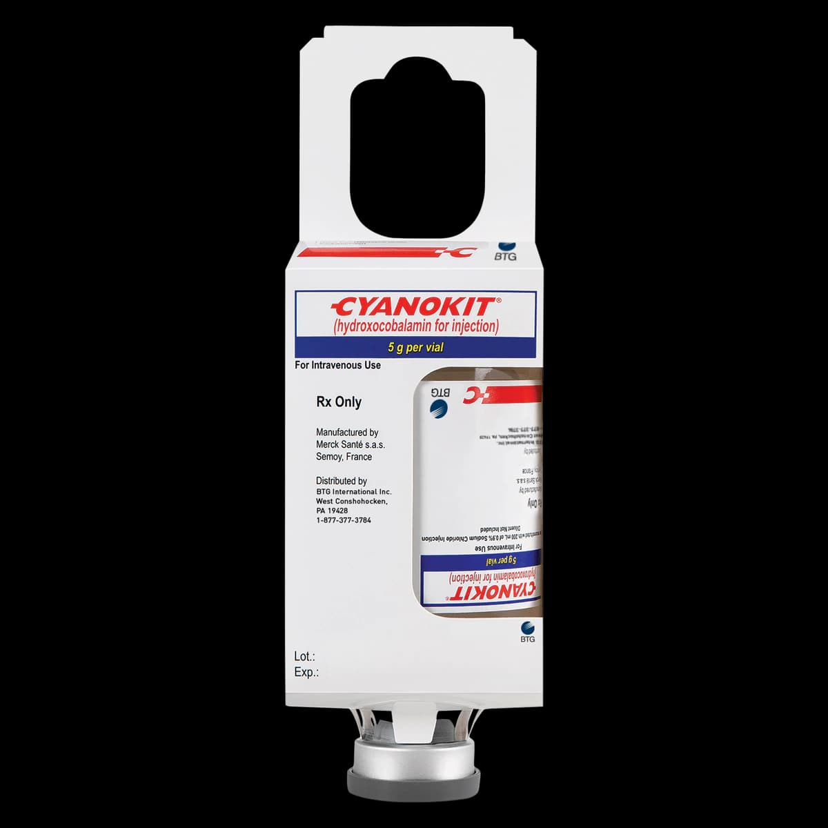Cyanokit (hydroxocobalamin) Cyanide Antidote Kit, 5 g Injection, 250 mL, Each thumbnail 2